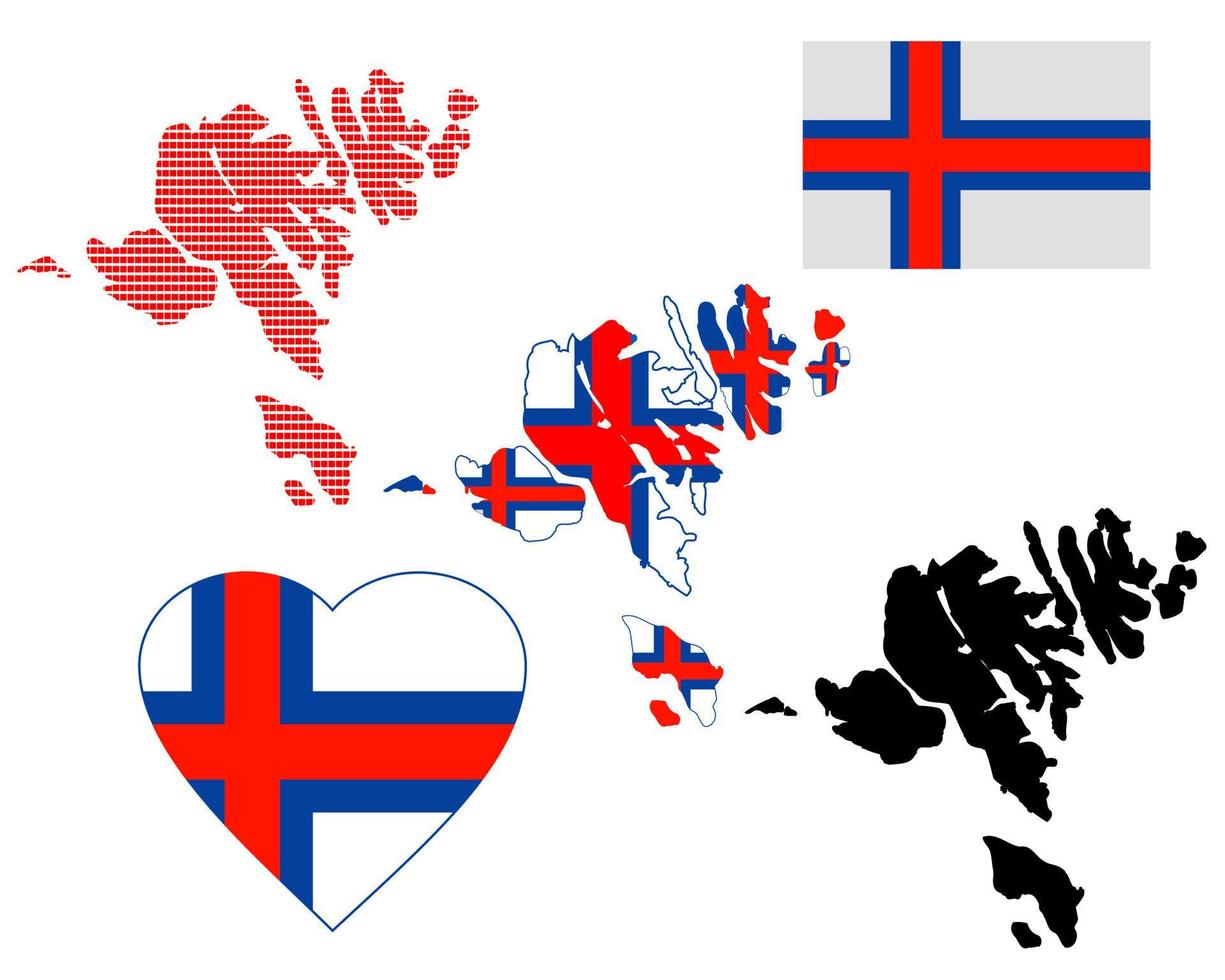 islas feroe mapean diferentes tipos y símbolos en un fondo blanco vector