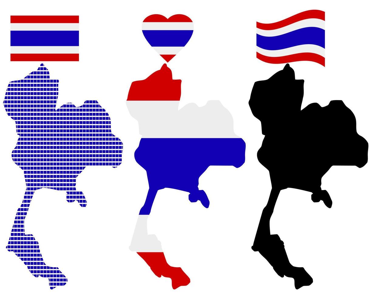 Map of Thailand different colors and simvly on a white background vector