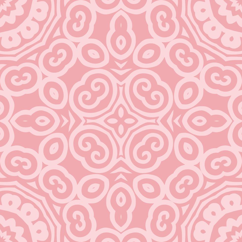 Floral seamless pattern with Mandala.Ethnic tiled ornament. Geometric print design. Vintage repeated background texture.Ceramic tiles texture. vector
