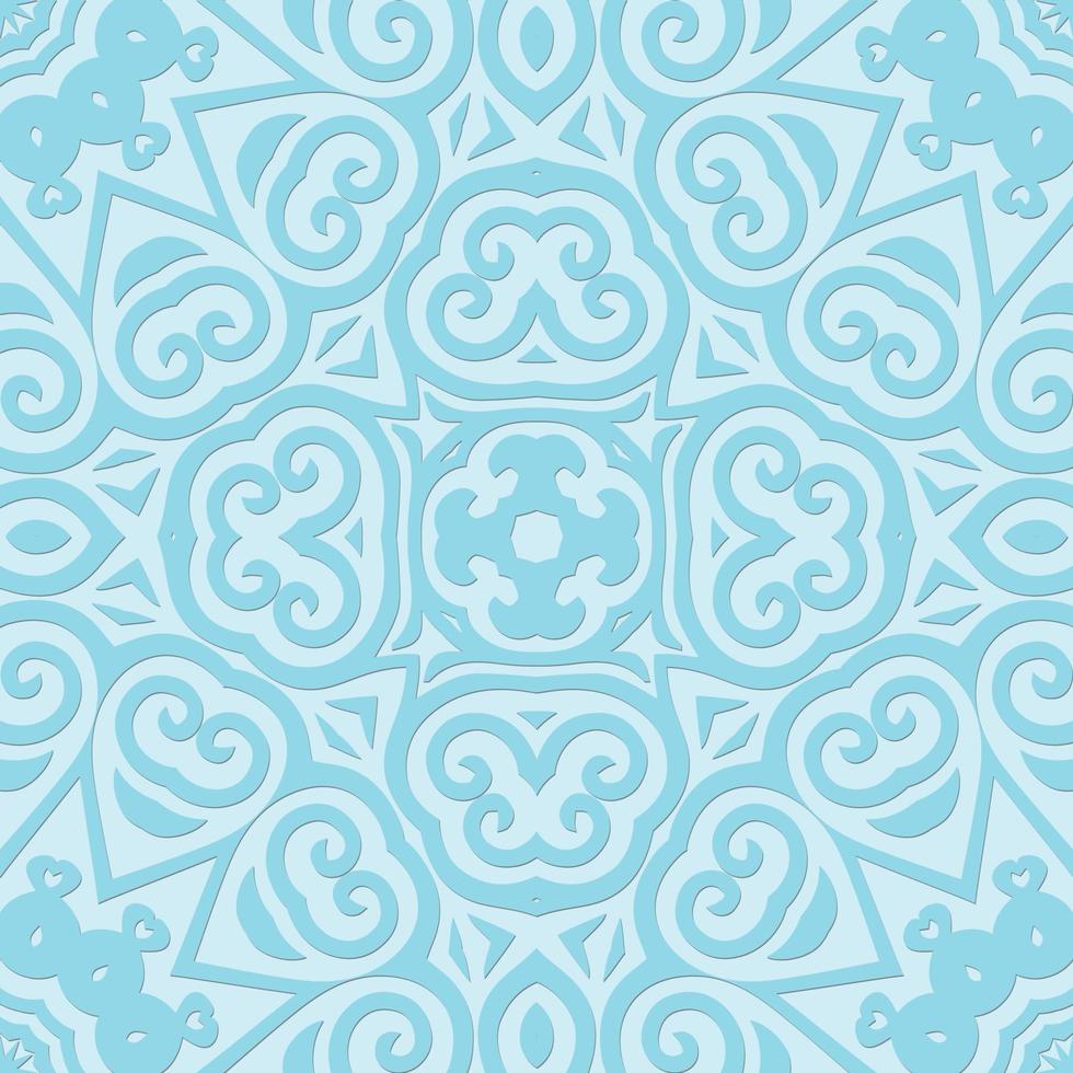 Floral seamless pattern with Mandala.Ethnic tiled ornament. Geometric print design. Vintage repeated background texture.Ceramic tiles texture. vector