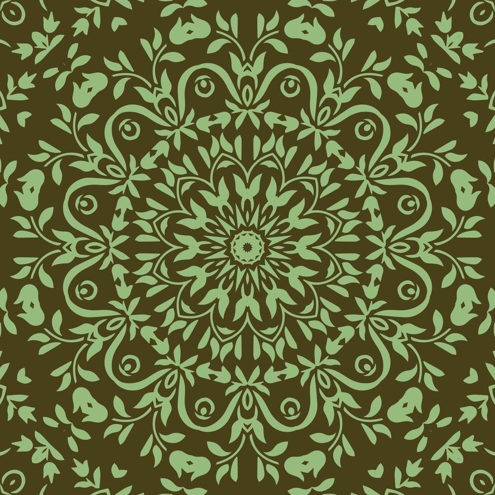 Seamless decorative round ornament with geometric  pattern. Oriental floral lace vector. Luxury texture for wallpaper  invitation  decor  fabric. vector