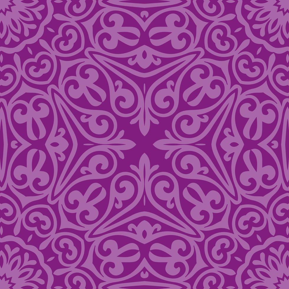 Floral seamless pattern with Mandala.Ethnic tiled ornament. Geometric print design. Vintage repeated background texture.Ceramic tiles texture. vector