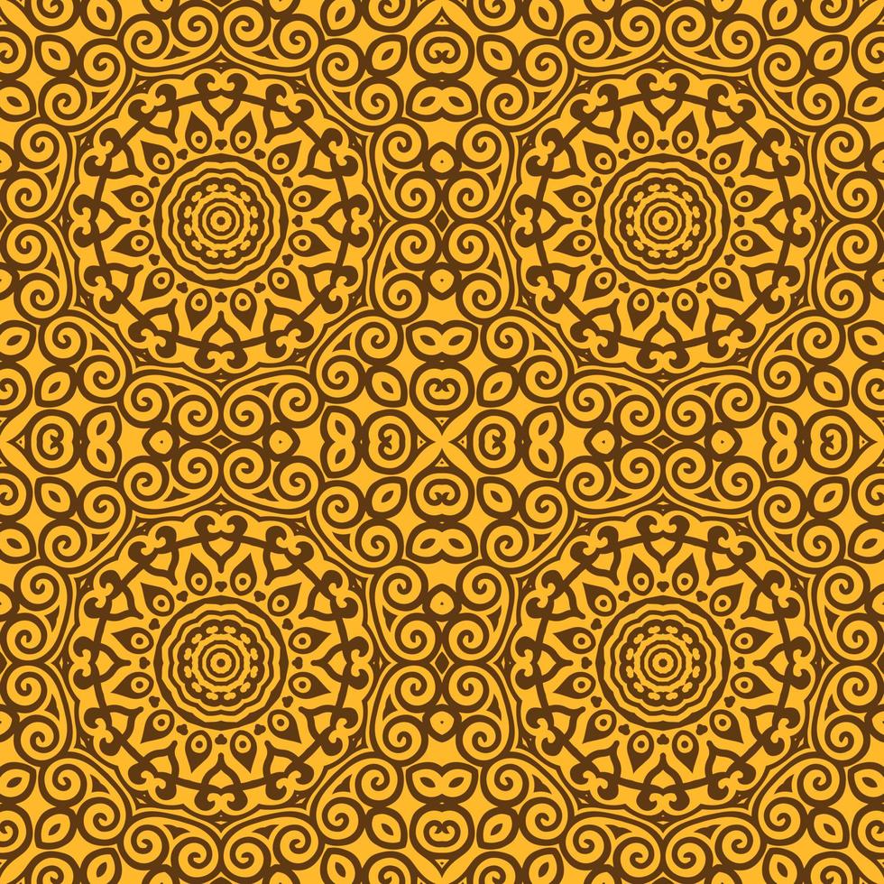 Floral seamless pattern with Mandala.Ethnic tiled ornament. Geometric print design. Vintage repeated background texture.Ceramic tiles texture. vector