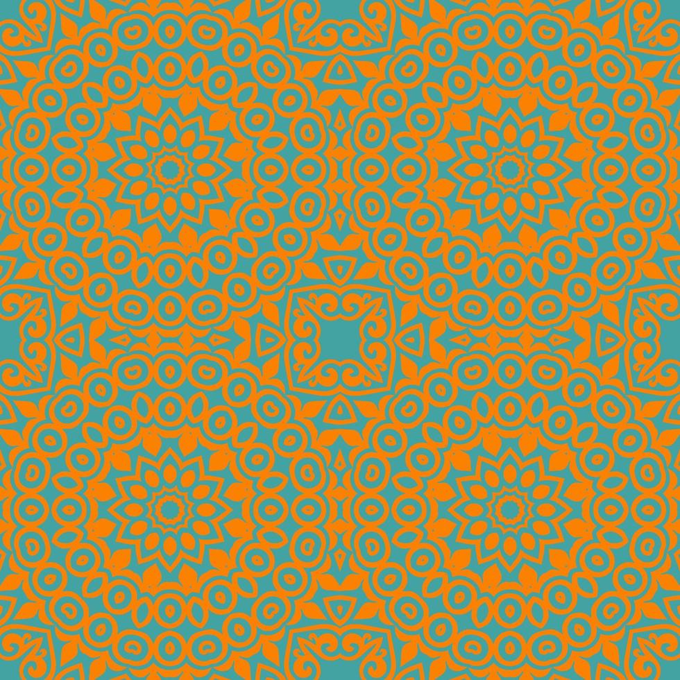Floral seamless pattern with Mandala.Ethnic tiled ornament. Geometric print design. Vintage repeated background texture.Ceramic tiles texture. vector