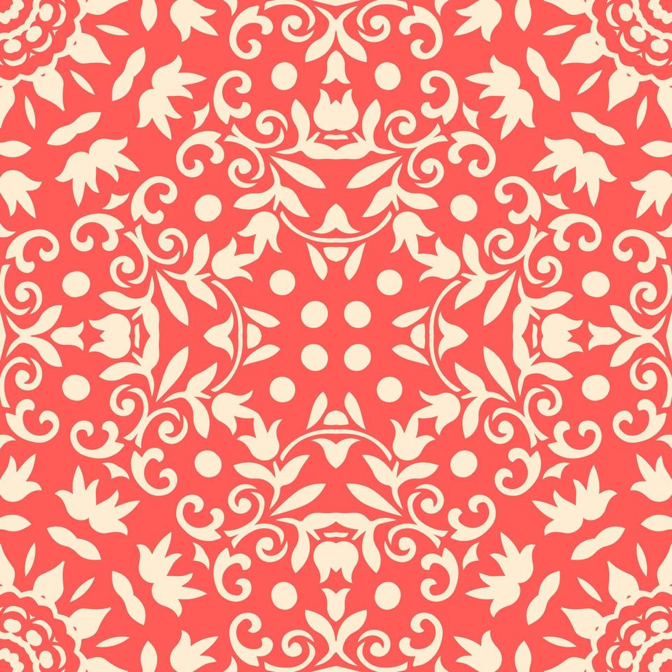 Seamless decorative round ornament with geometric  pattern. Oriental floral lace vector. Luxury texture for wallpaper  invitation  decor  fabric. vector