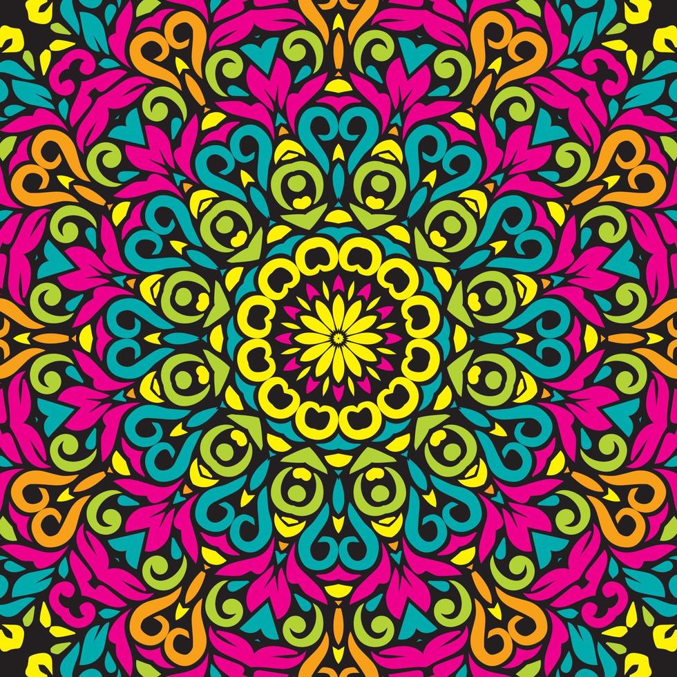 Seamless decorative round ornament with geometric  pattern. Oriental floral lace vector. Luxury texture for wallpaper  invitation  decor  fabric. vector