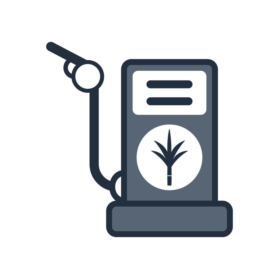 Gas station icon, Oil made from the sugar cane distillation, natural energy concept. vector