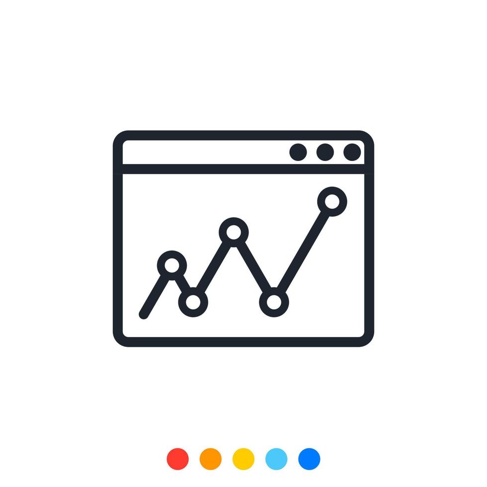 Icon business graph or chart diagram, Vector. vector