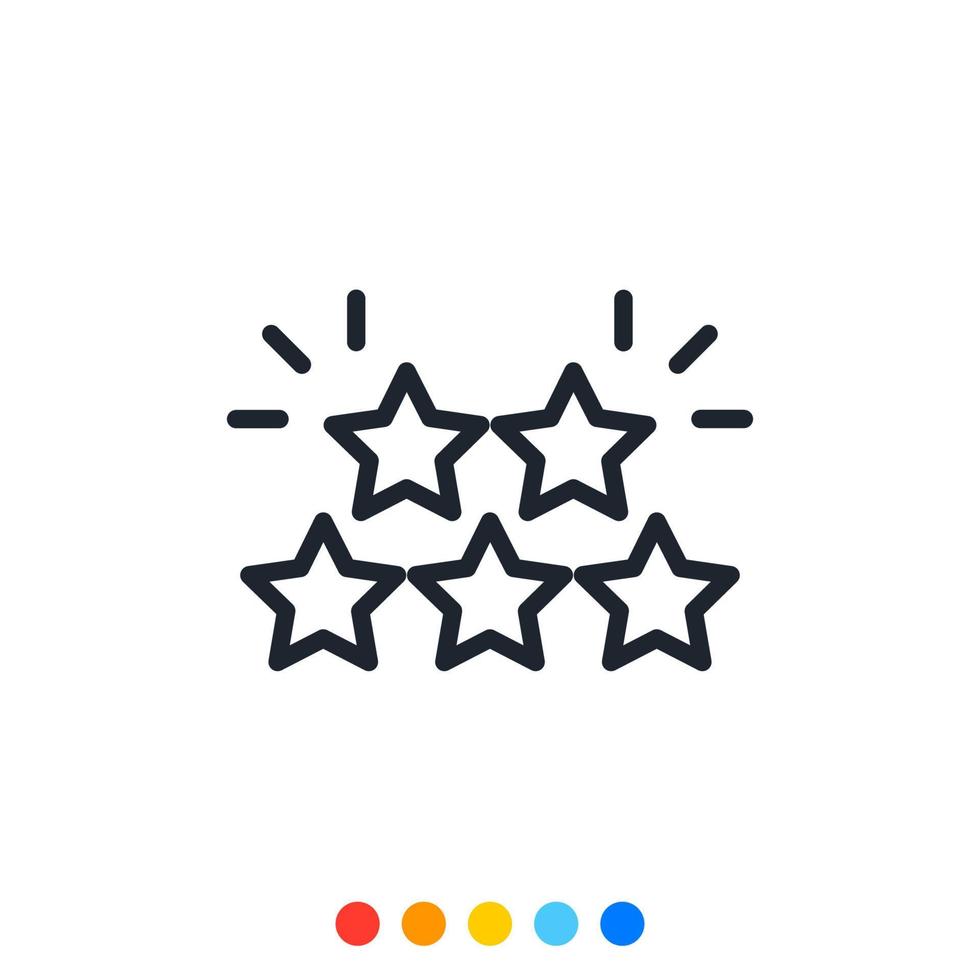 Five star rating icon, Vector and Illustration.