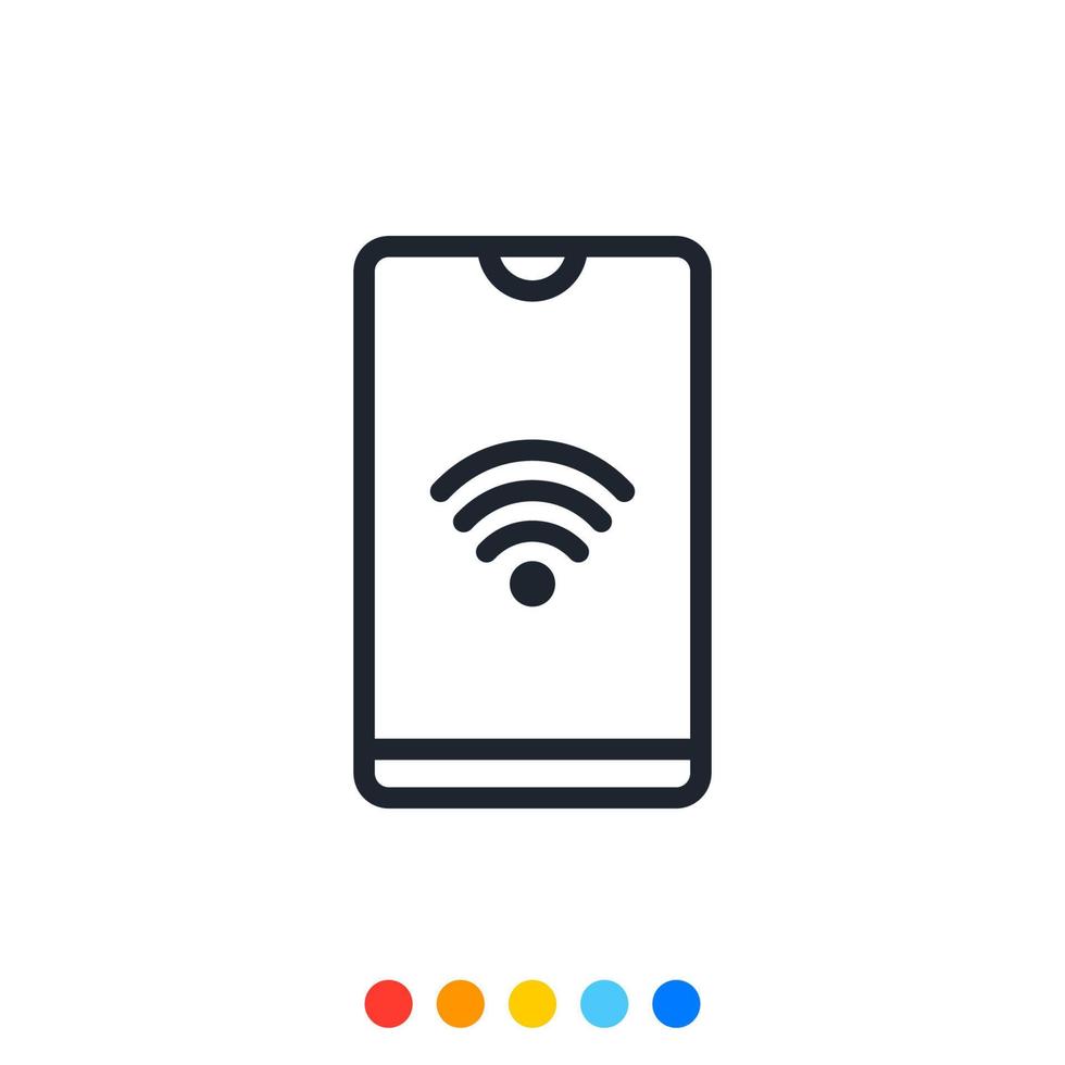 Minimal smartphone icon, Vector and Illustration.