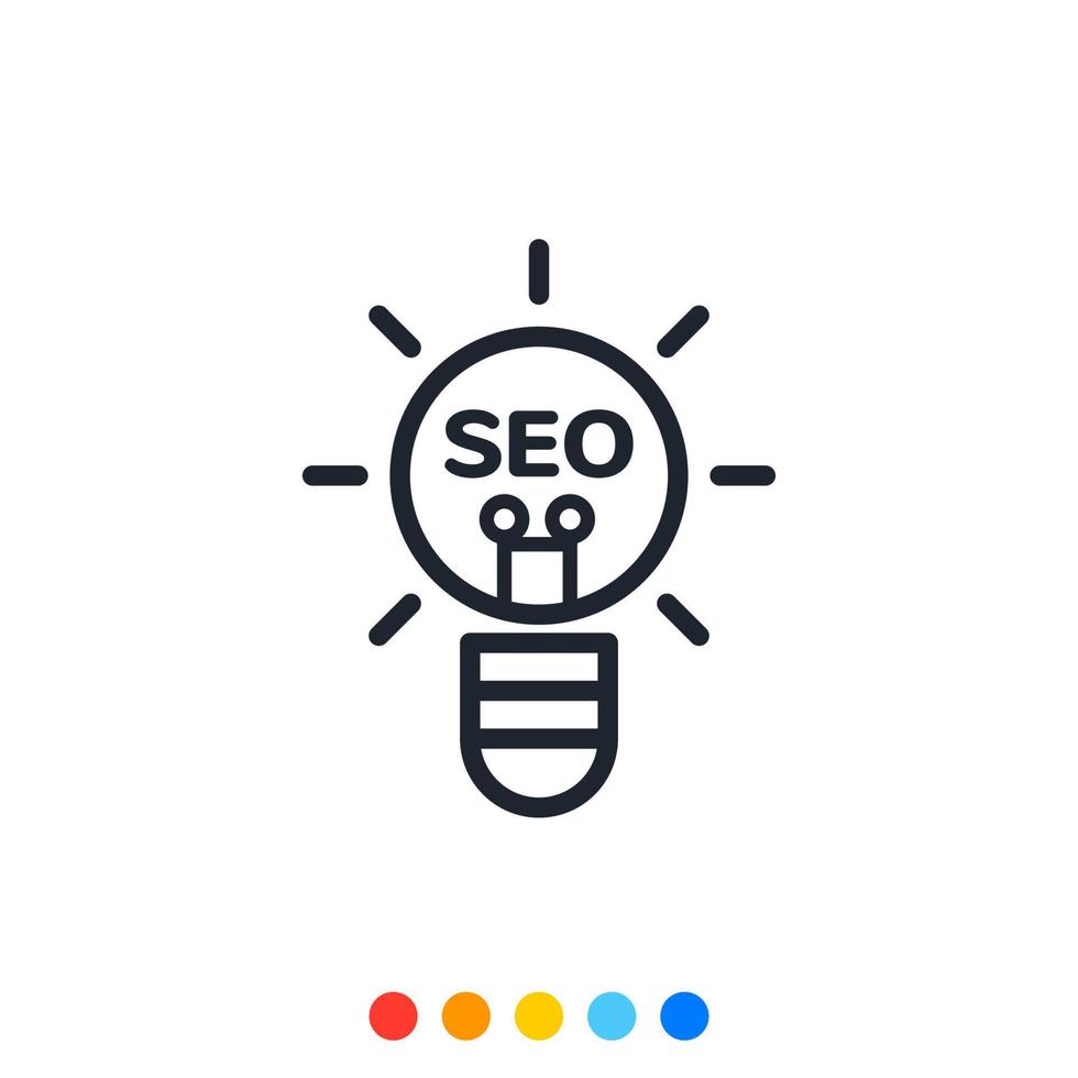 Search engine optimization bulb icon, Light bulb icon, Vector and Illustration.