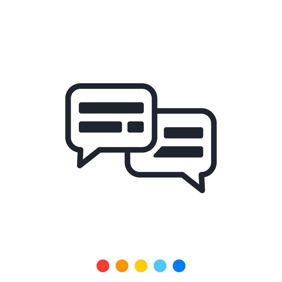 Speech balloon icon, Communication icon, Vector and Illustration.