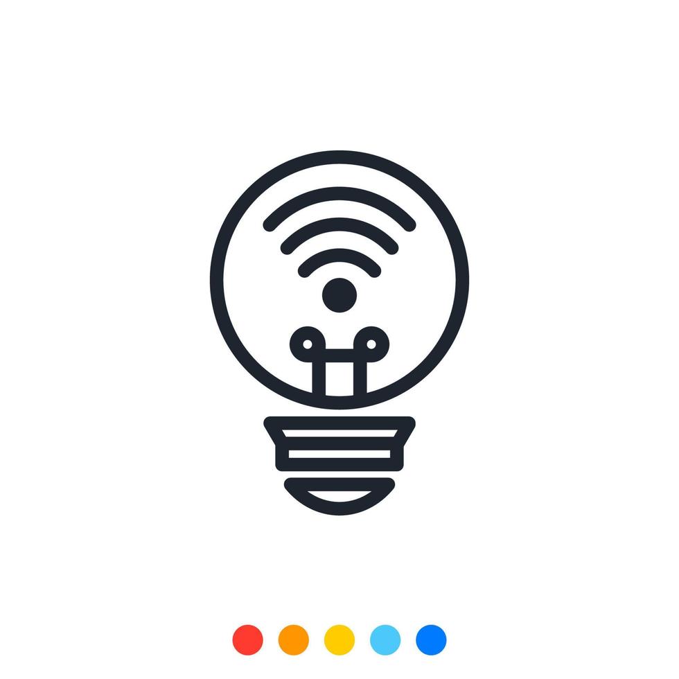 Smart light bulb icon, Vector and Illustration.