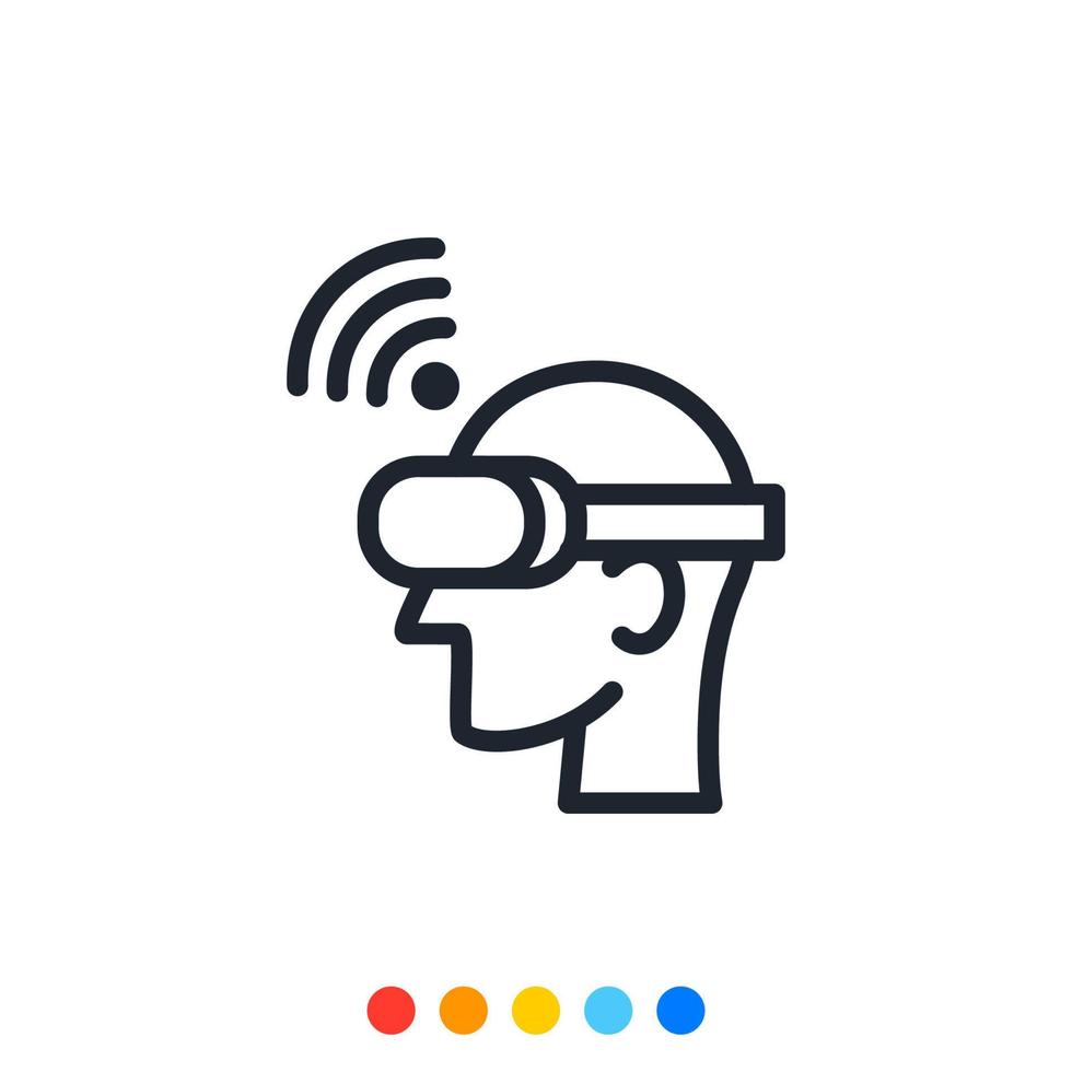 Virtual reality icon, Vector and Illustration.