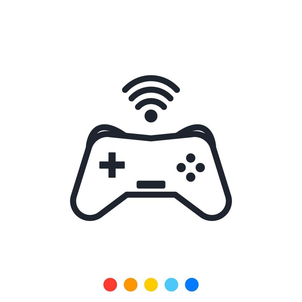 Wireless game controller icon, Vector and Illustration.