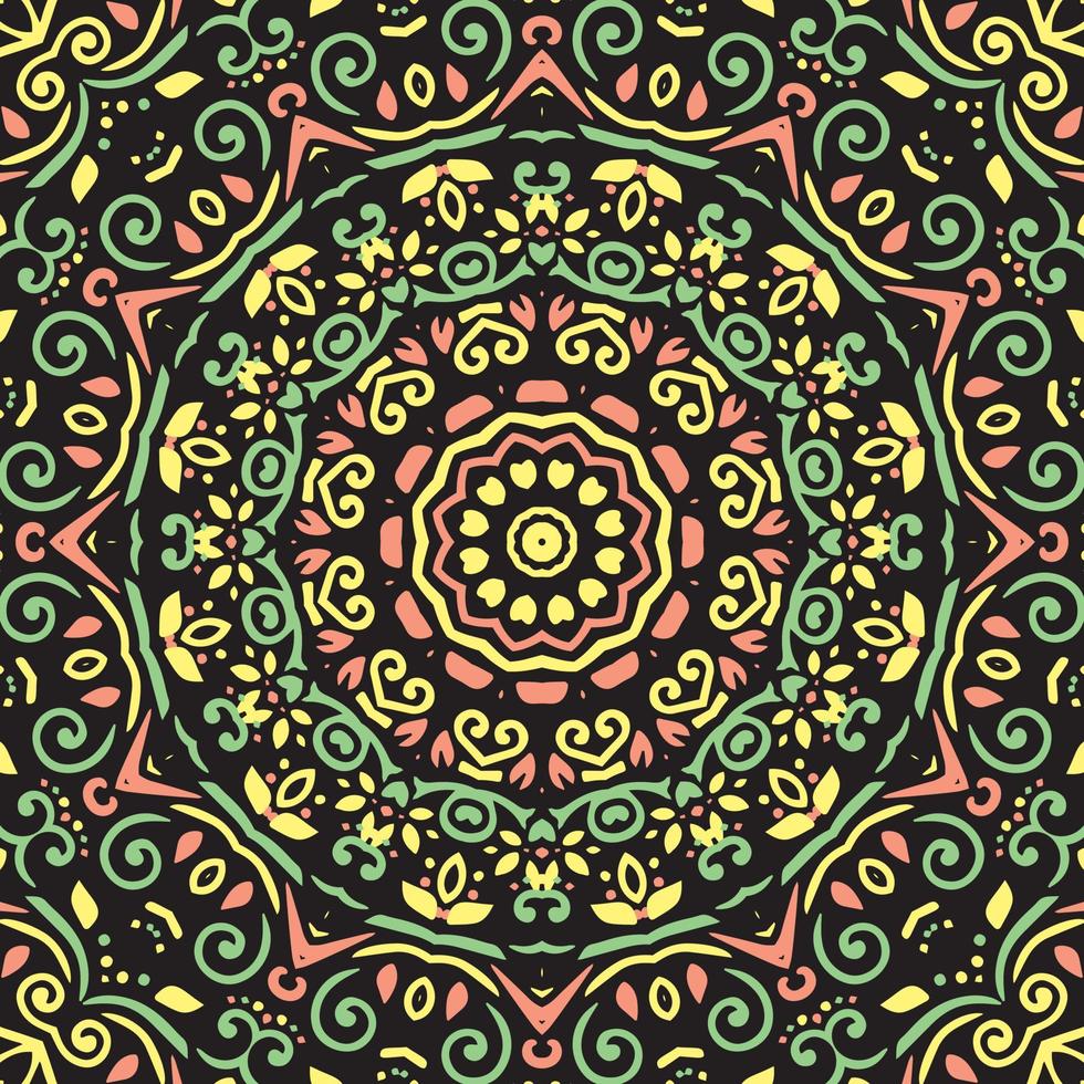 Indian Seamless Mandala Pattern. Decorative floral design. Islam  Arabic motifs. Oriental textile design. vector