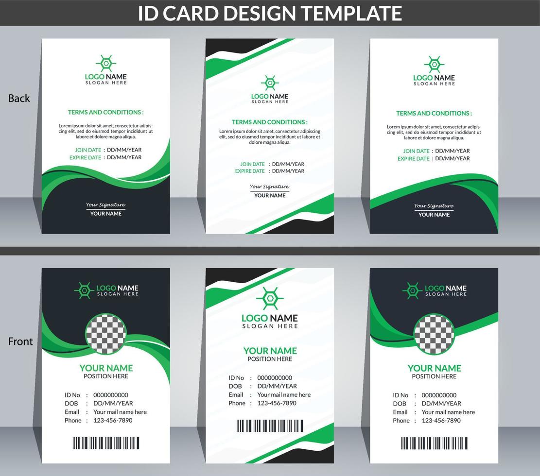 plantilla de diseño de tarjeta de identificación corporativa y creativa vector