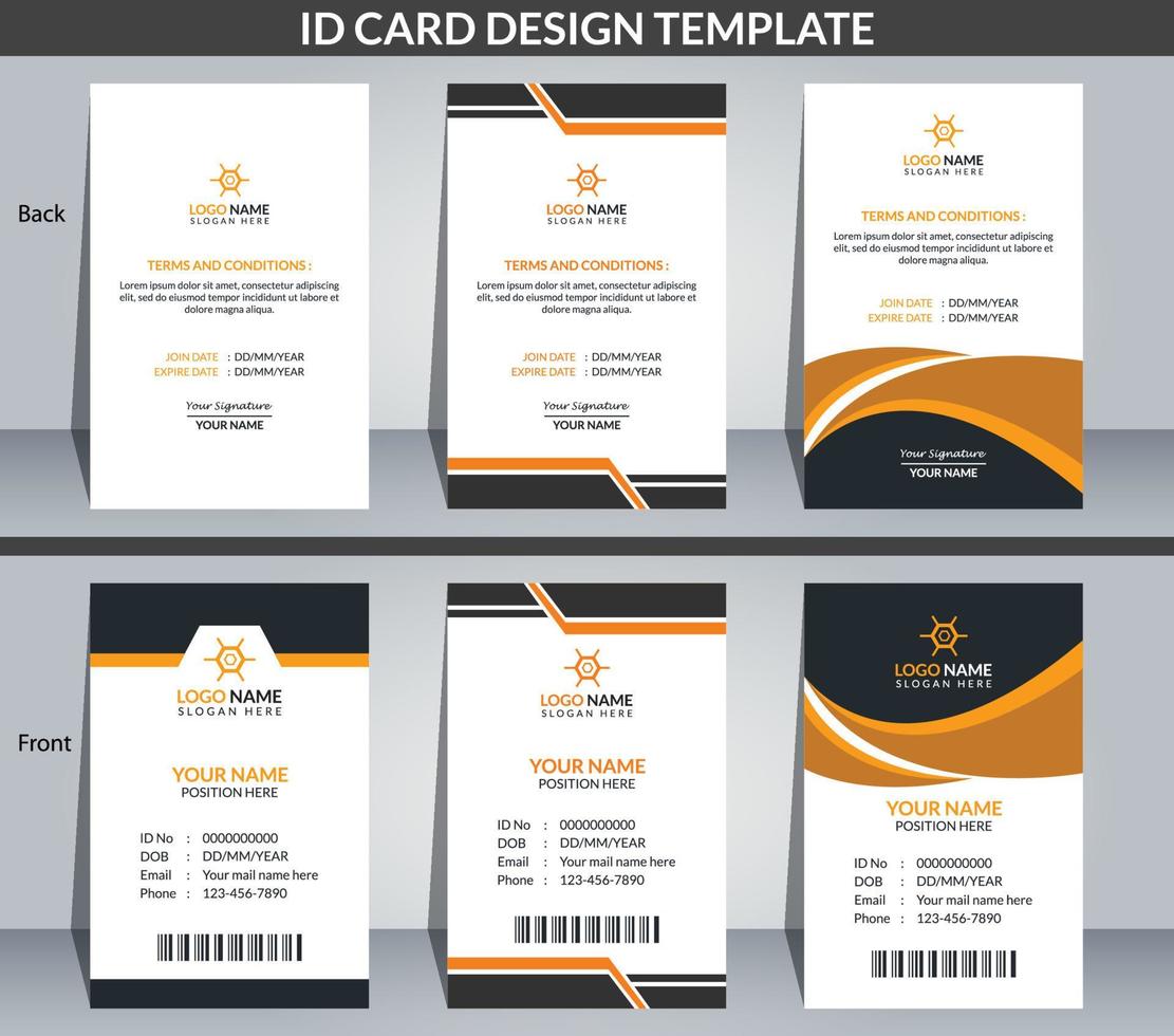 Modern ID Card Design Template vector