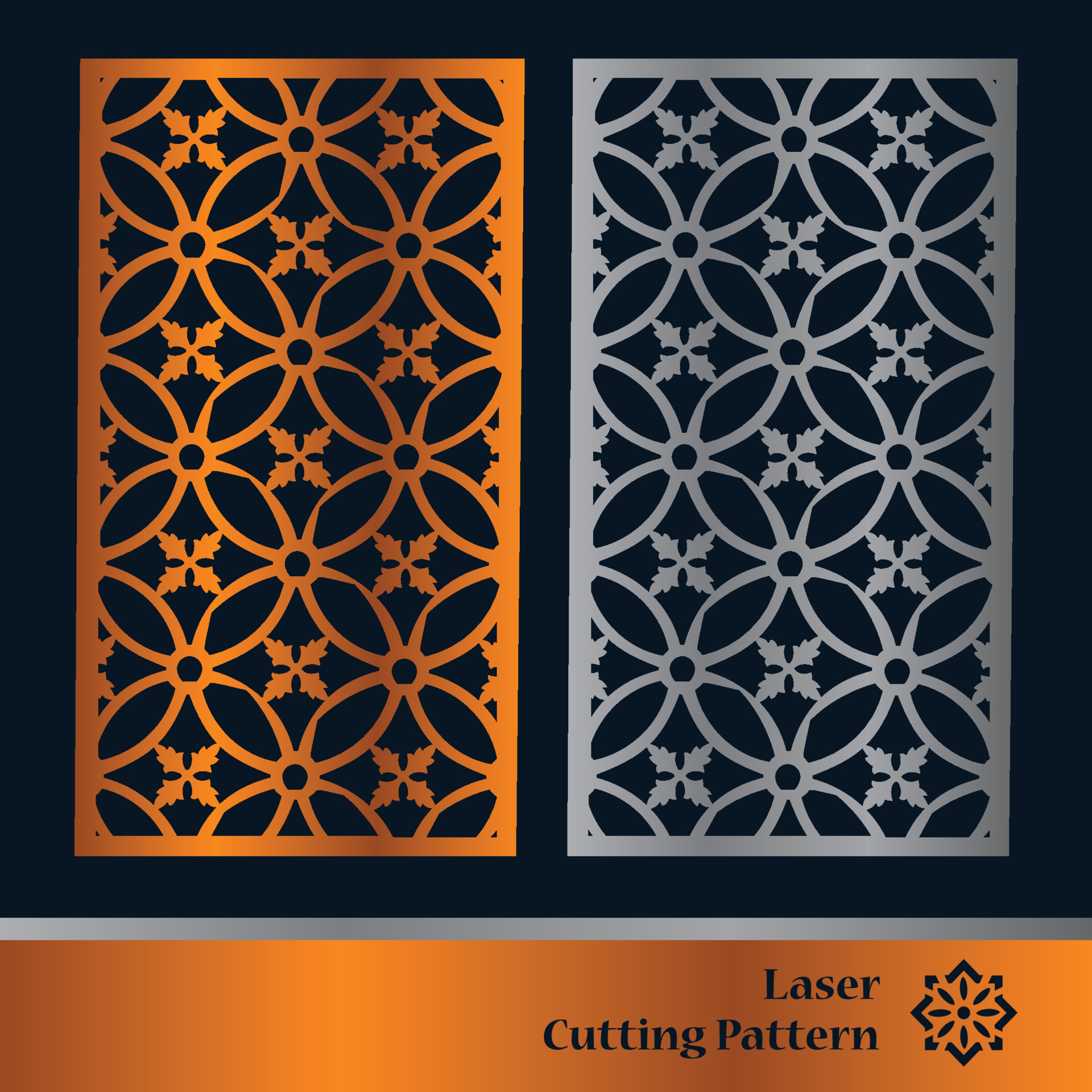 Paneles decorativos para corte por láser. silueta recortada con patrón