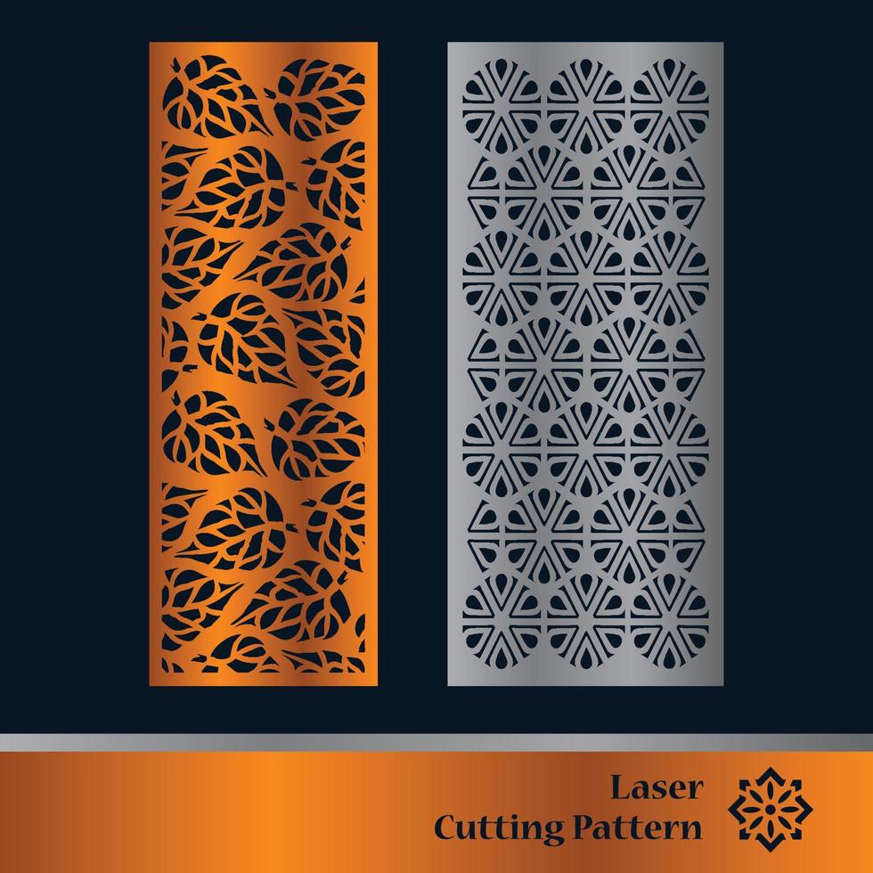 Decorative panels for laser cutting. Cutout silhouette with abstract