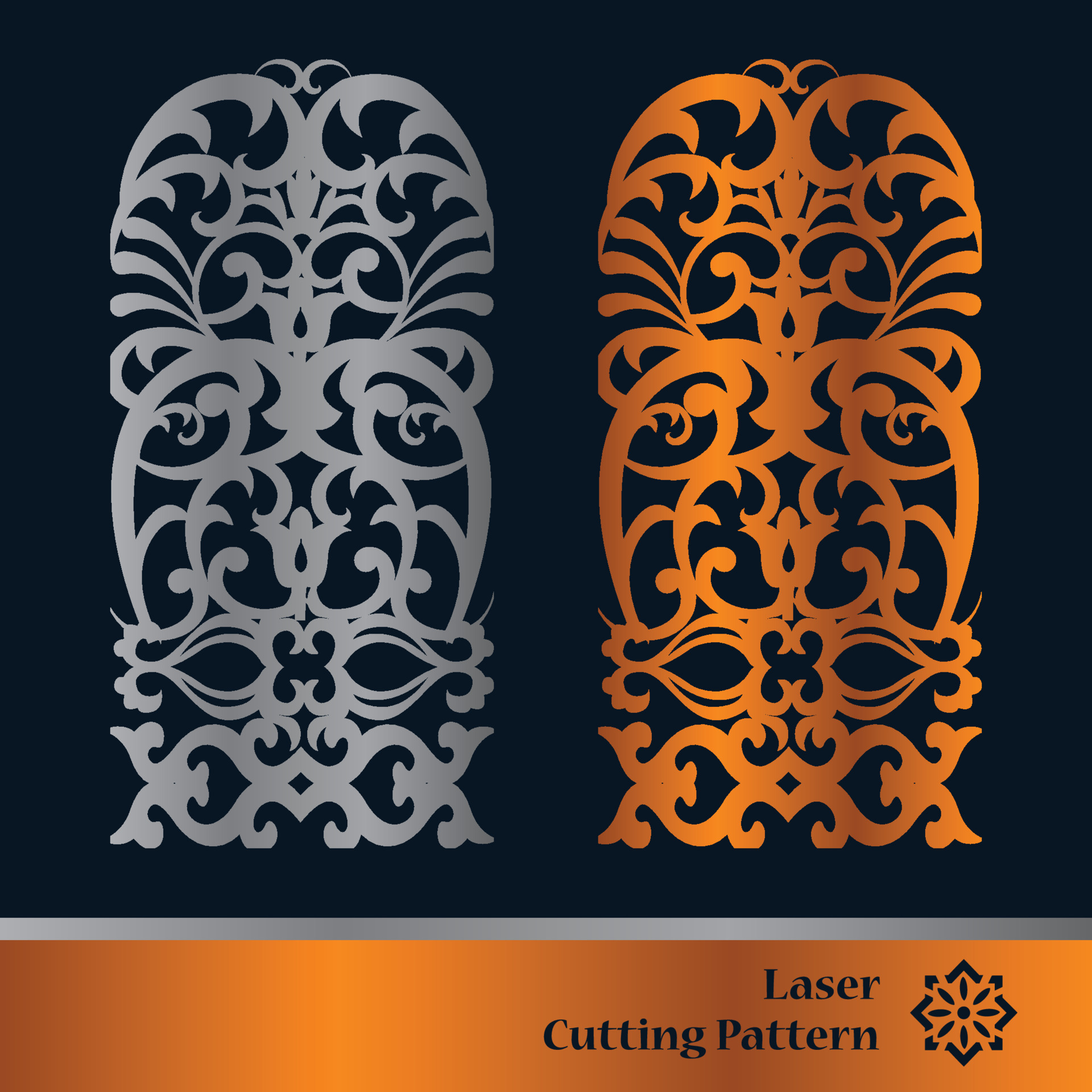 Paneles decorativos para corte por láser. silueta recortada con patrón