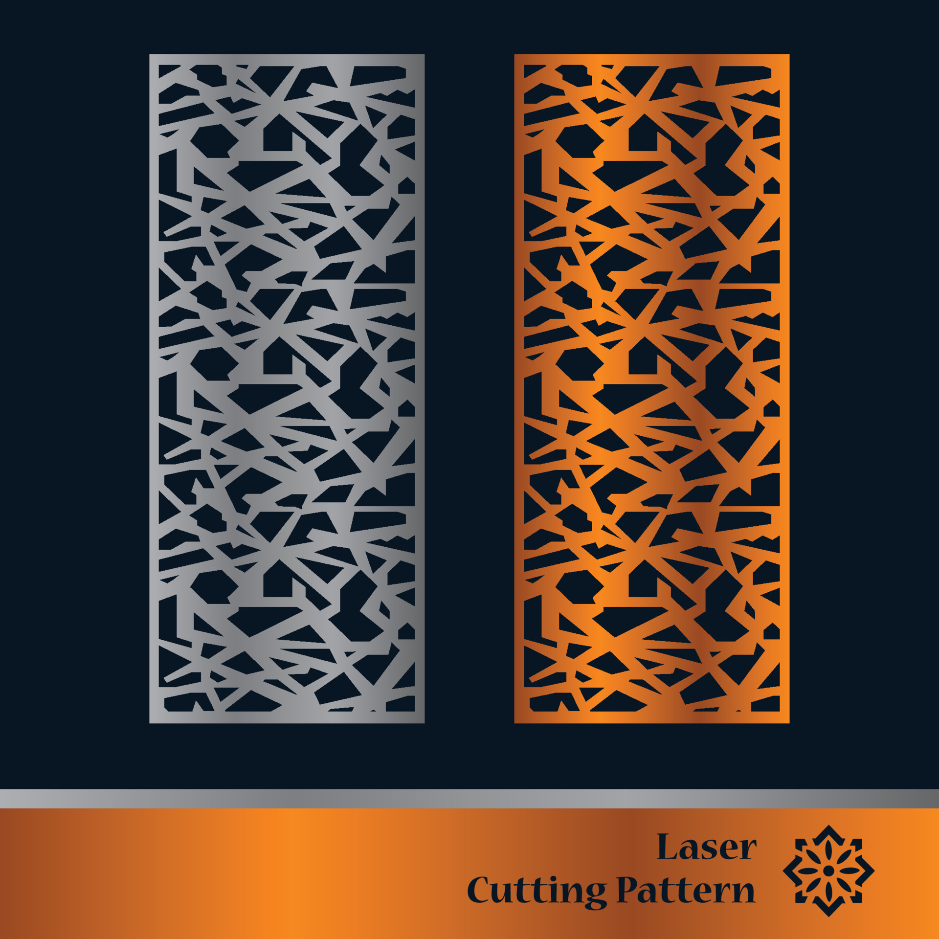 Paneles decorativos para corte por láser. silueta recortada con patrón