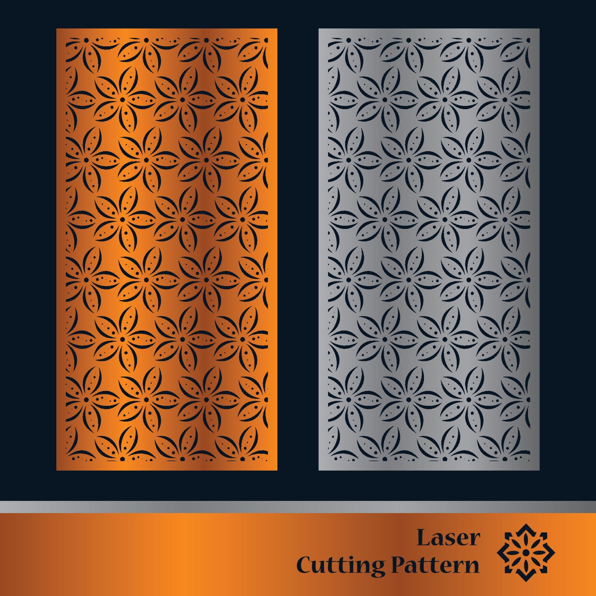 Decorative panels for laser cutting. Cutout silhouette with abstract