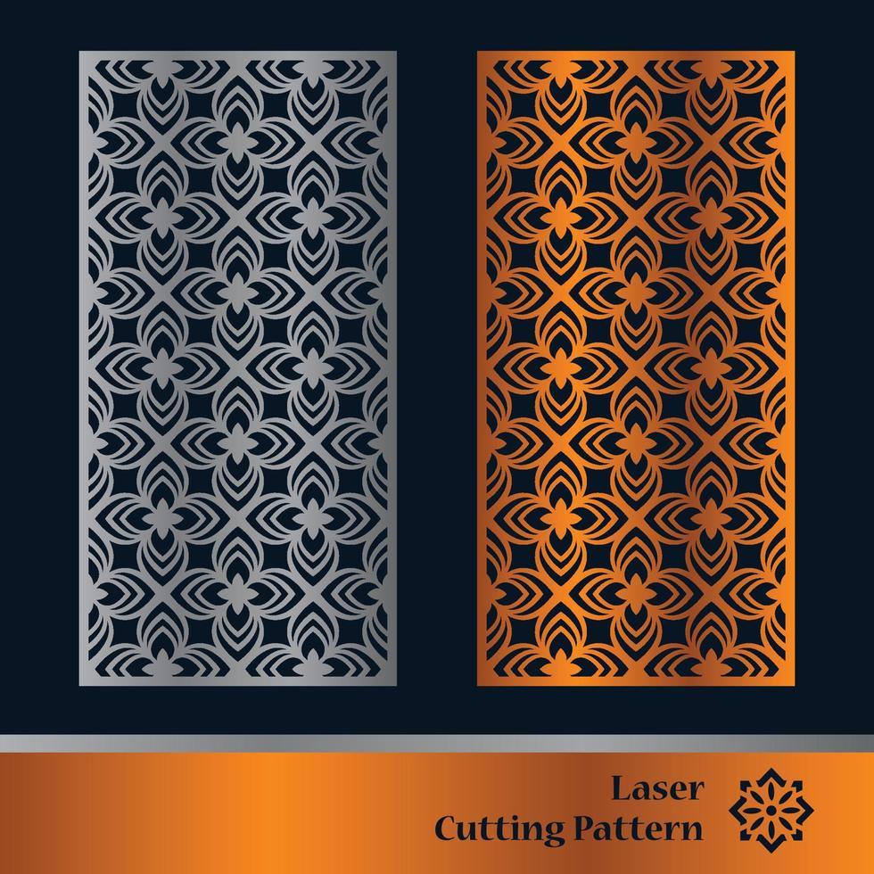 Decorative panels for laser cutting. Cutout silhouette with abstract