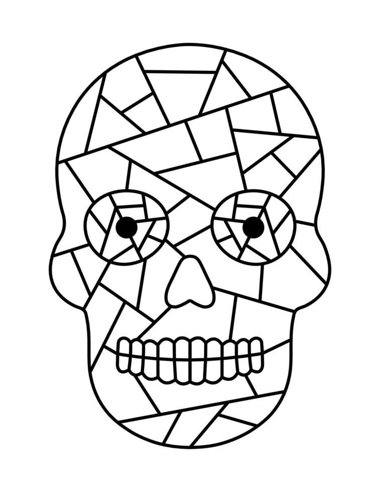 Skull coloring pages for beginners vector