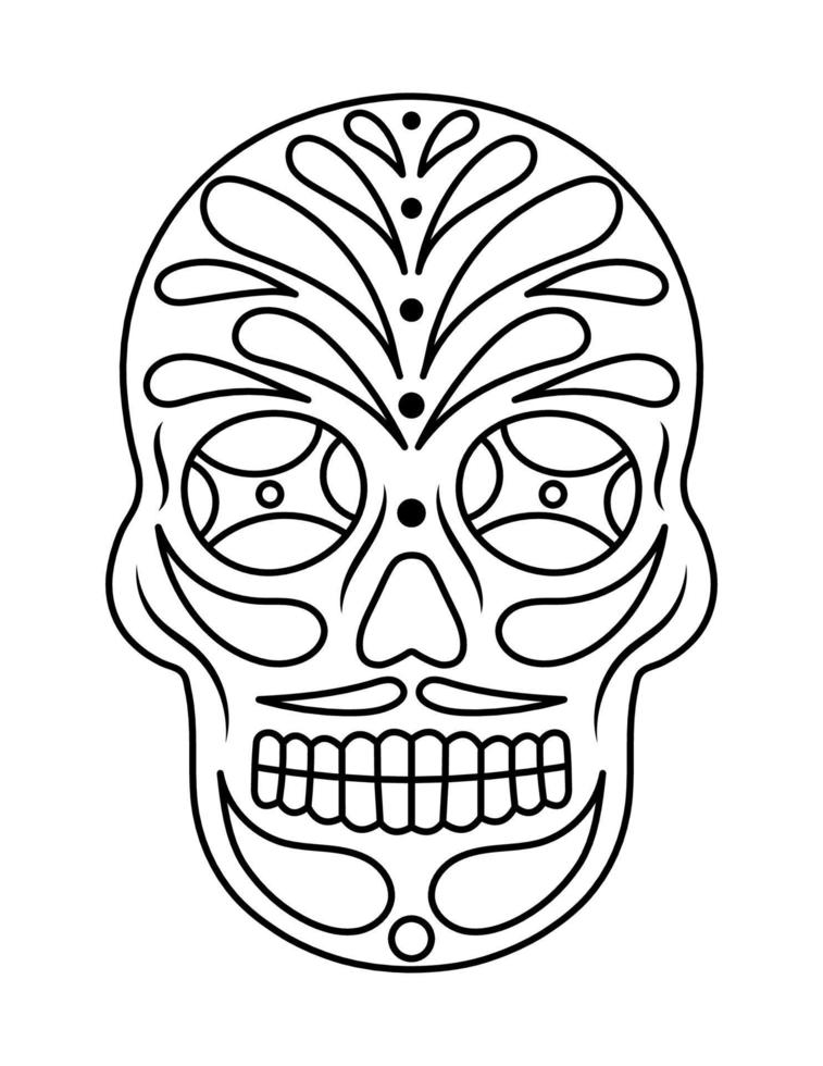 Sugar skull coloring pages for kids vector