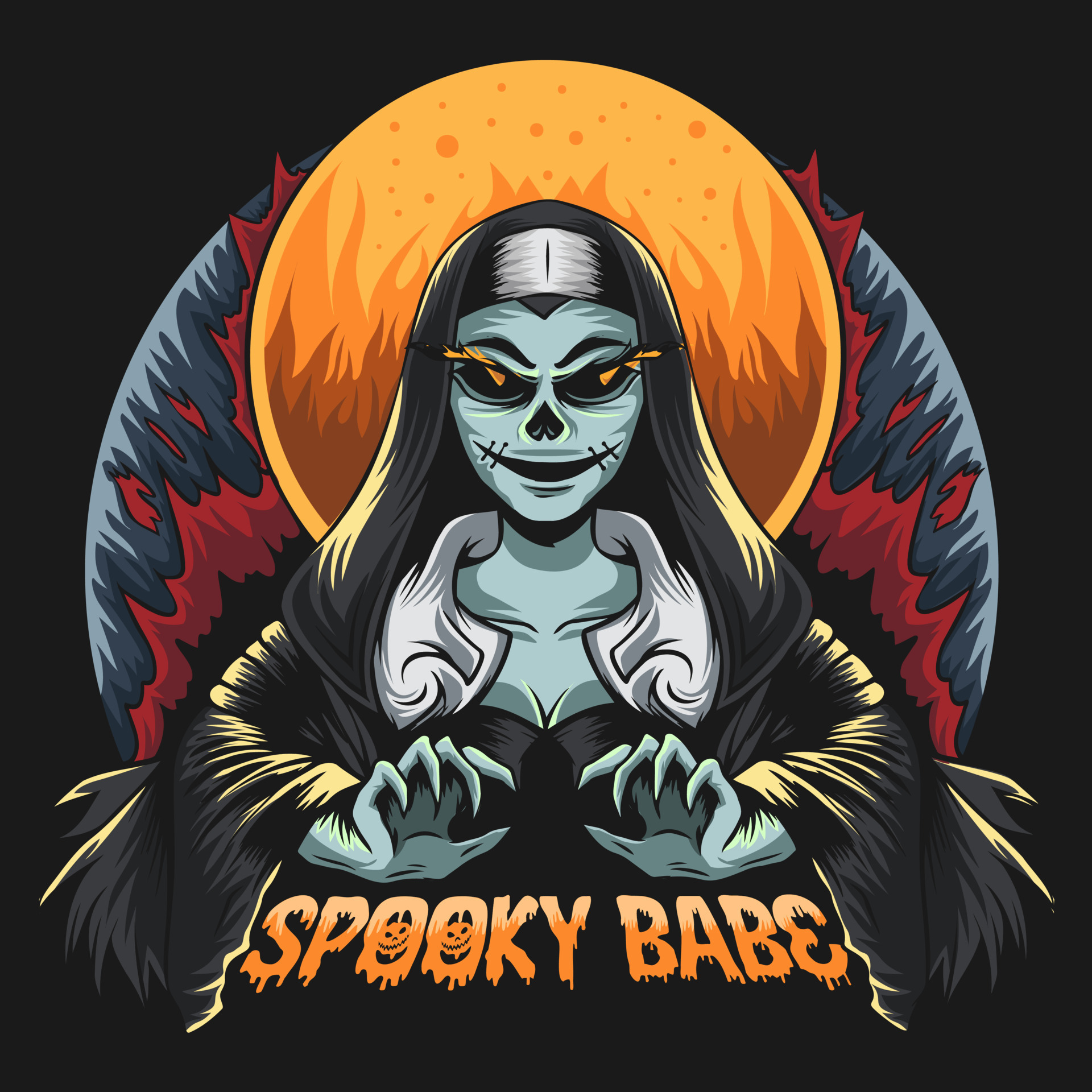 Spooky Babe Halloween Halloween Tshirt Design Spooky Halloween spooky-babe-halloween-halloween-tshirt-design-spooky-halloween