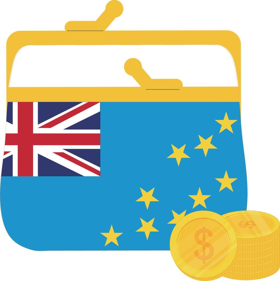 dibujado a mano de vector de bandera de tuvalu, dibujado a mano de vector de dólar de tuvalu