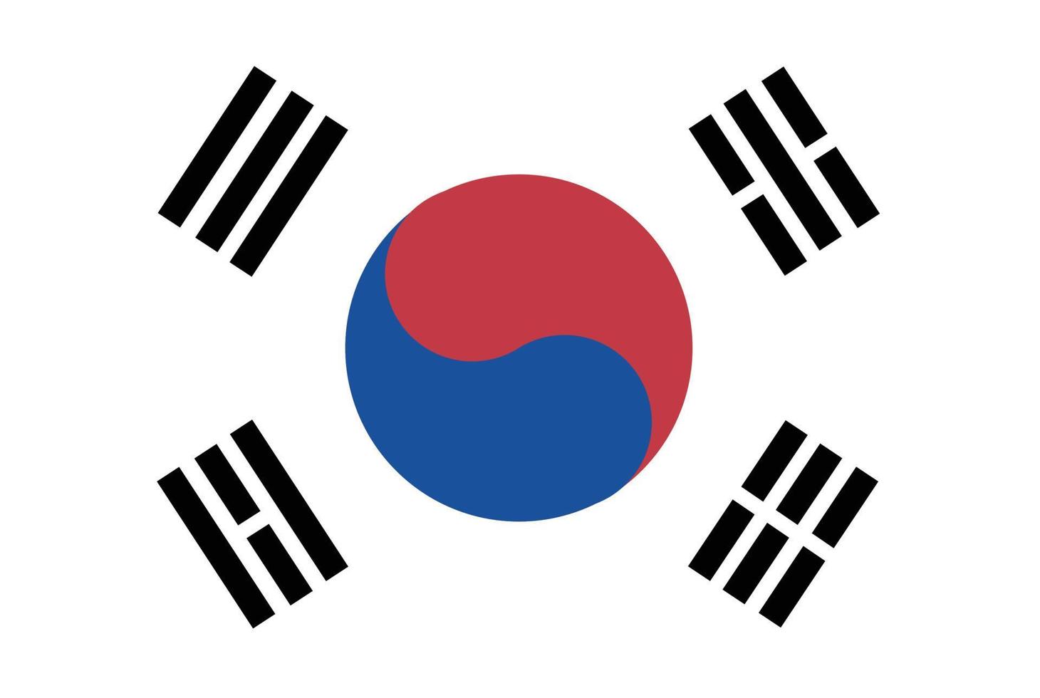 vector de bandera de corea del sur dibujado a mano, won de corea del sur