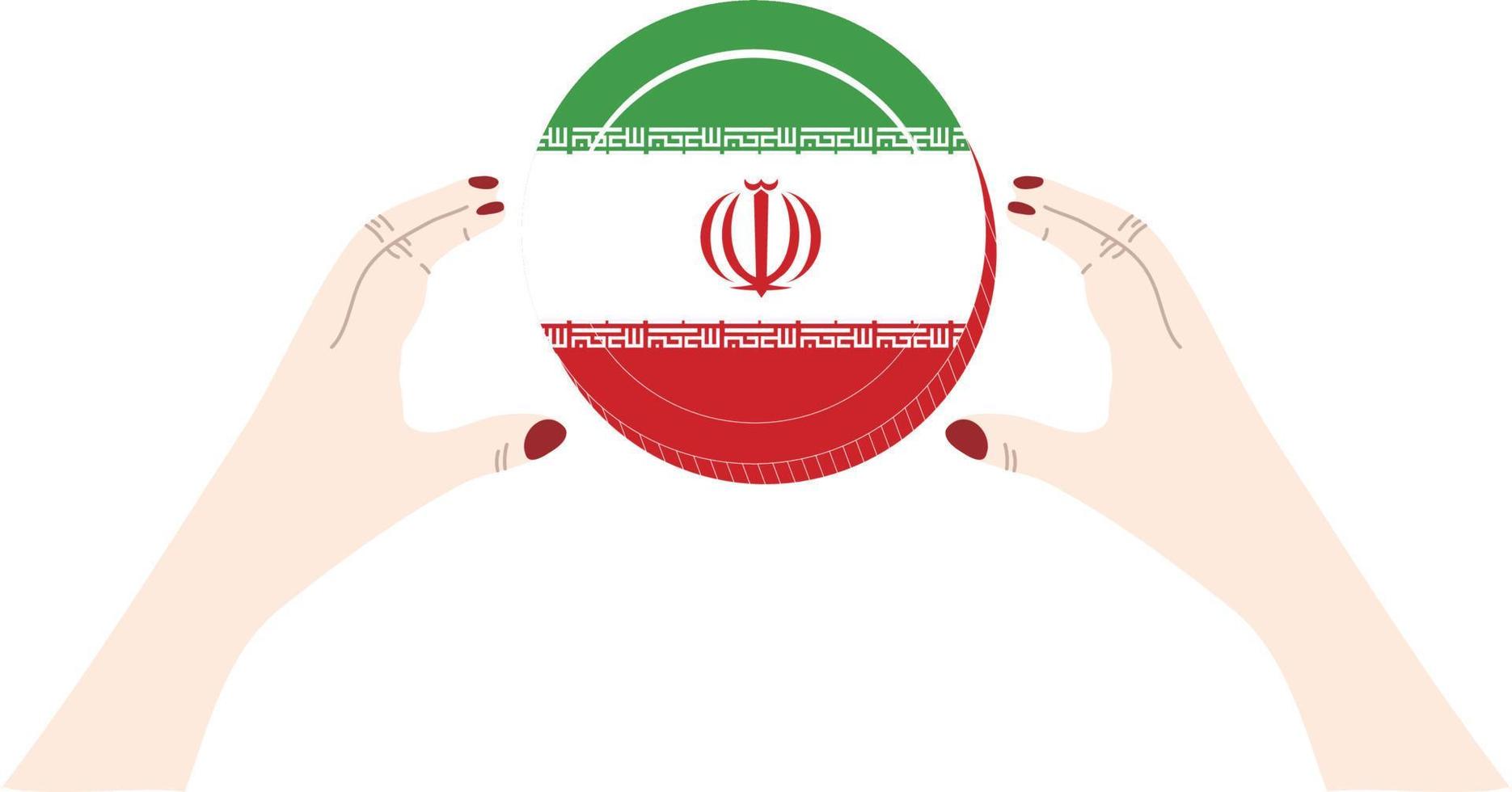 dibujado a mano de vector de bandera iraní, dibujado a mano de vector de rial iraní,