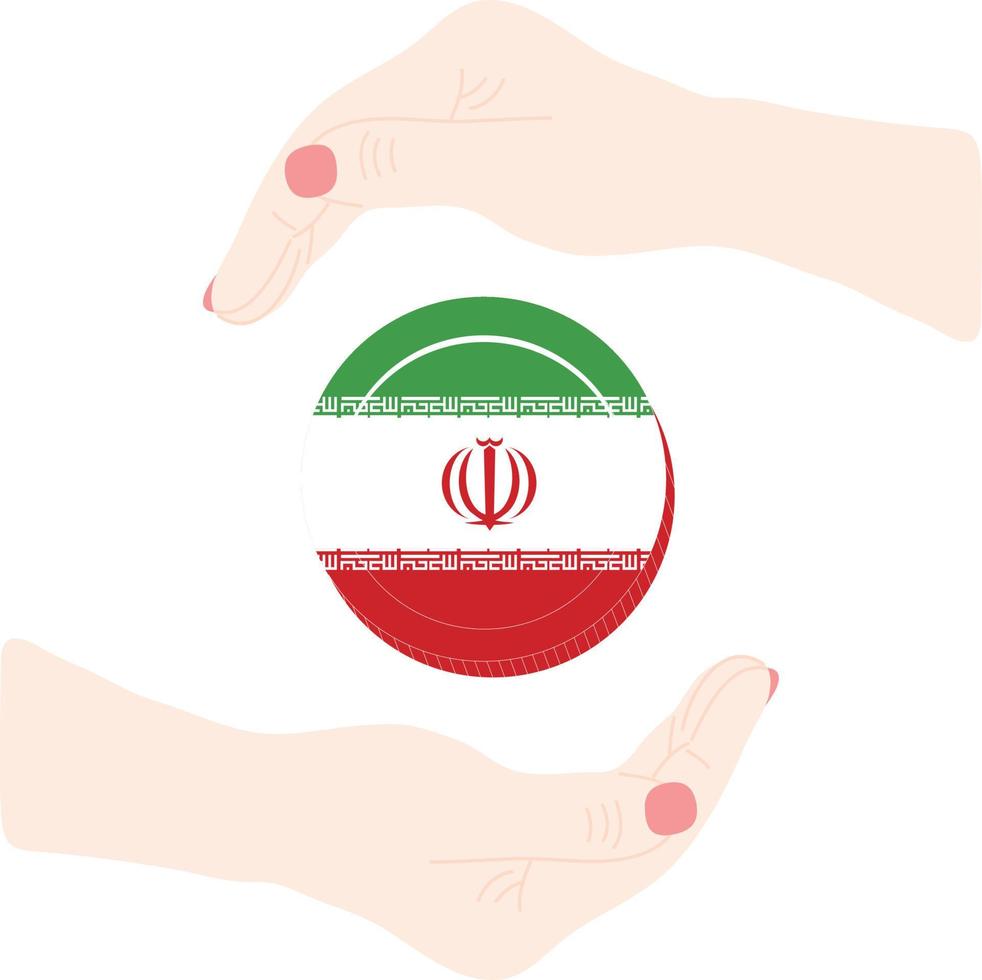 Iranian Flag vector hand drawn,Iranian rial vector hand drawn,