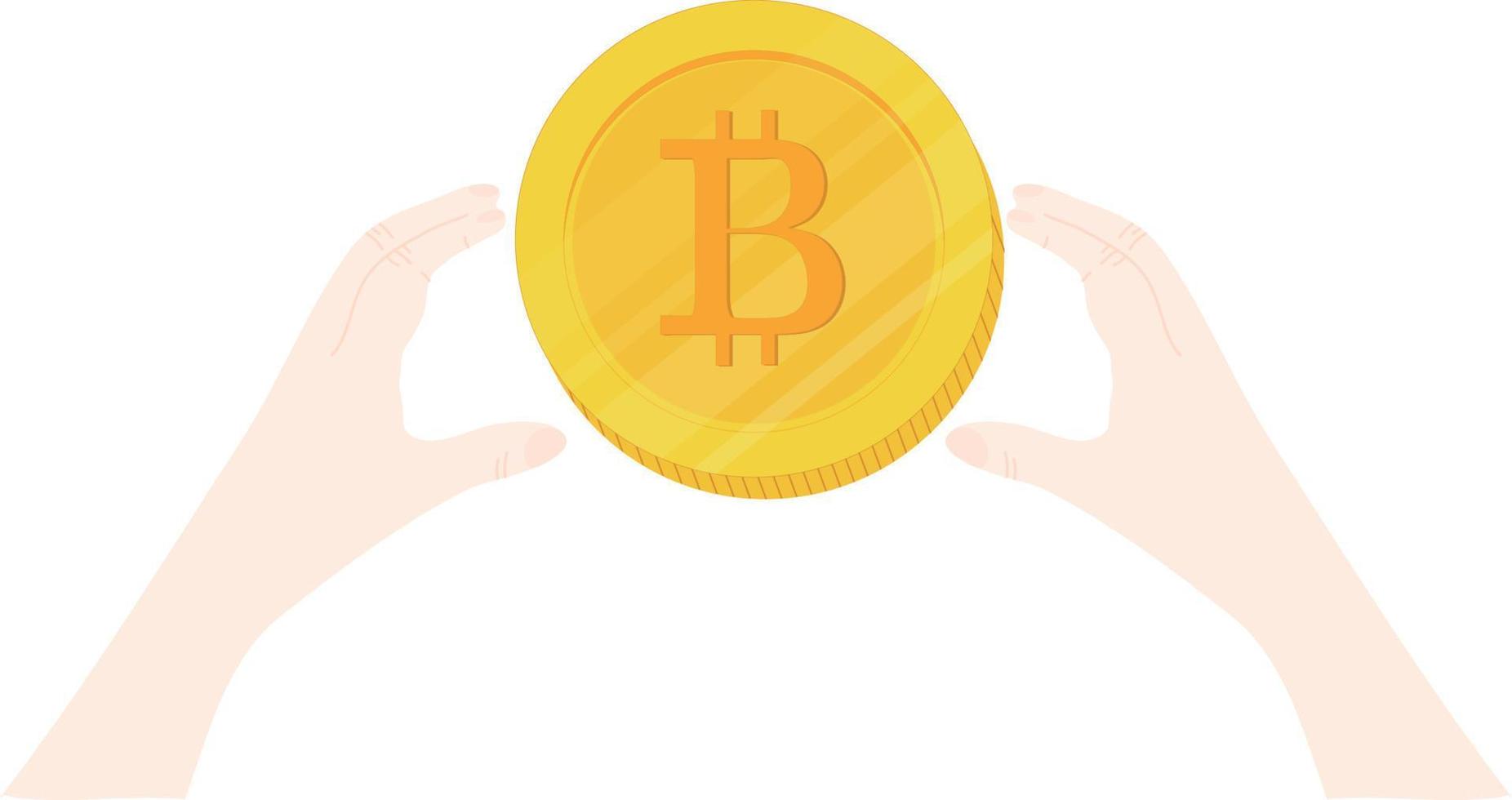 Bitcoin vector icon hand drawn