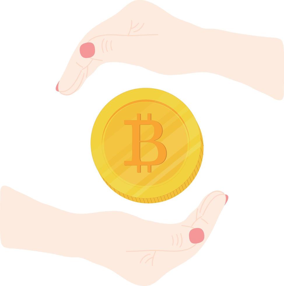 Bitcoin vector icon hand drawn