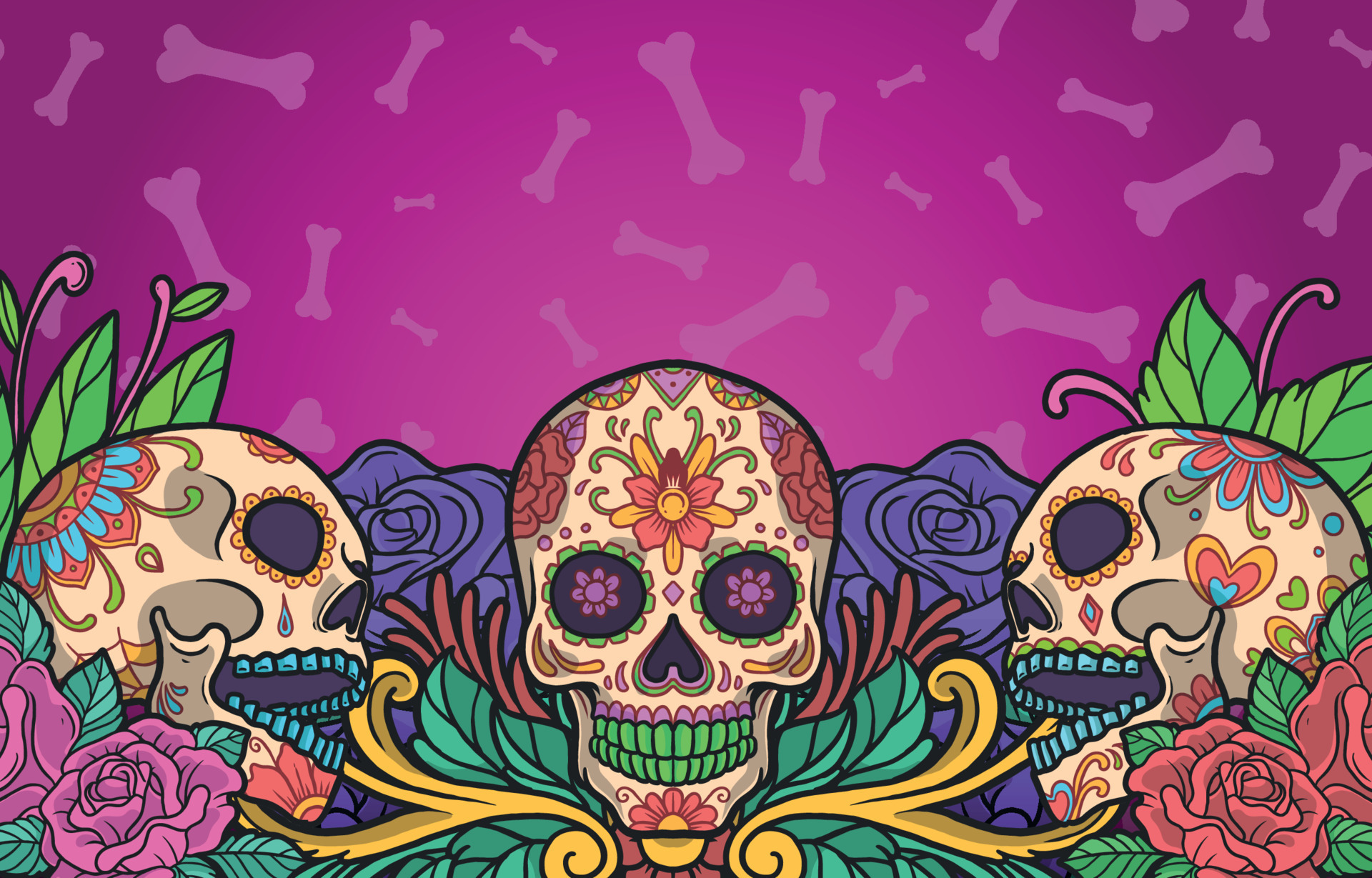 day of the dead skull background