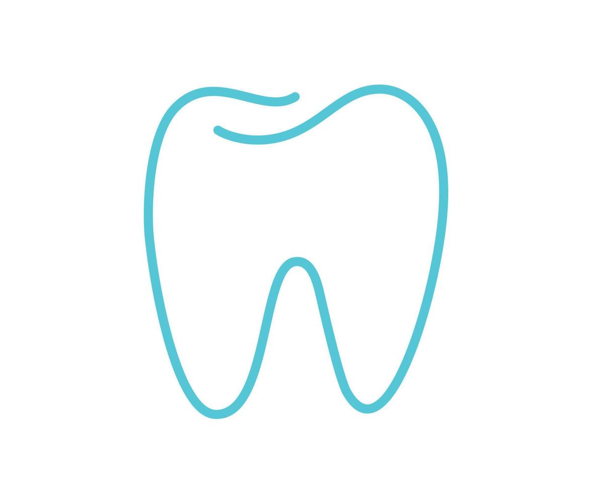 icono del logotipo del vector del diente azul. símbolo de odontología. signo médico. salud dental. blanco limpio y saludable. cuidado dental. plantilla de logotipo de atención médica