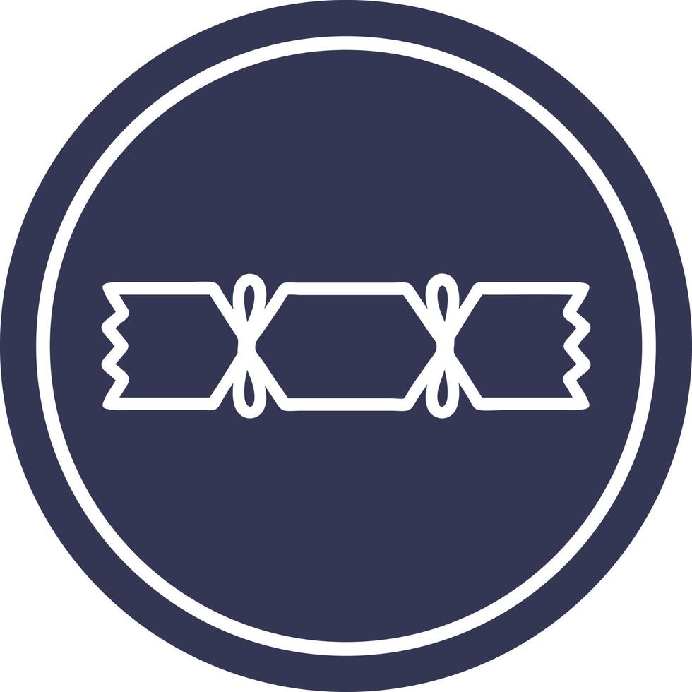 christmas cracker circular icon vector