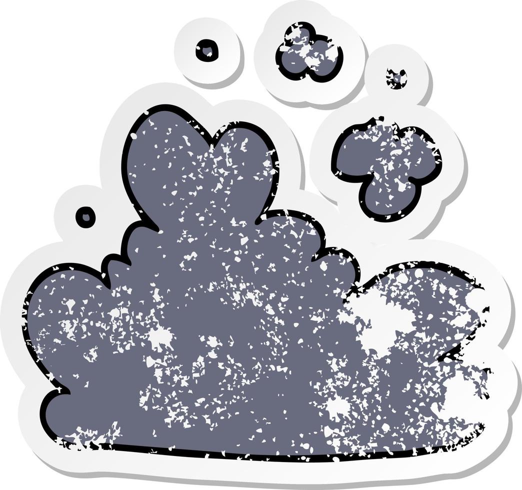 distressed sticker of a cartoon cloud vector