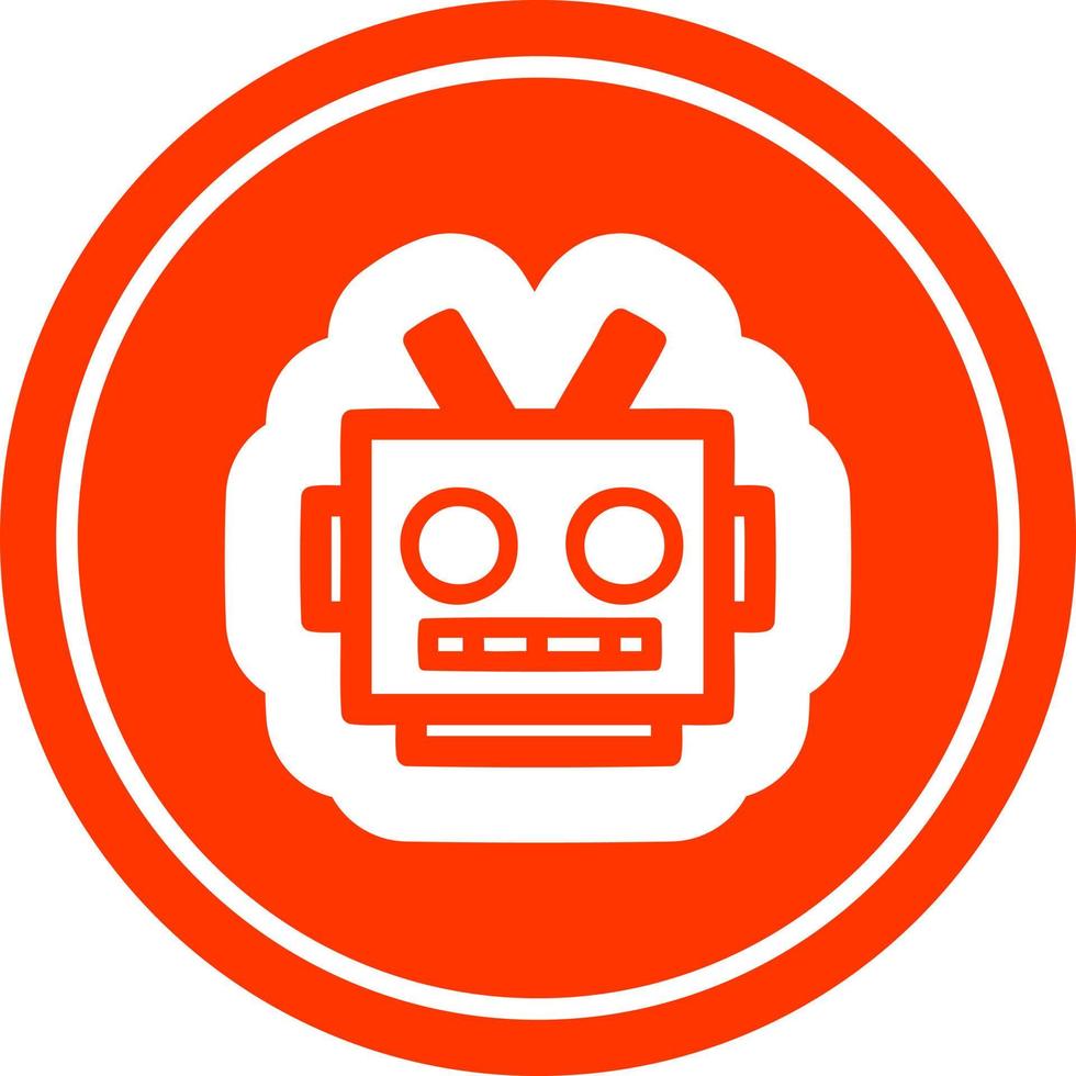 icono circular de cabeza de robot vector