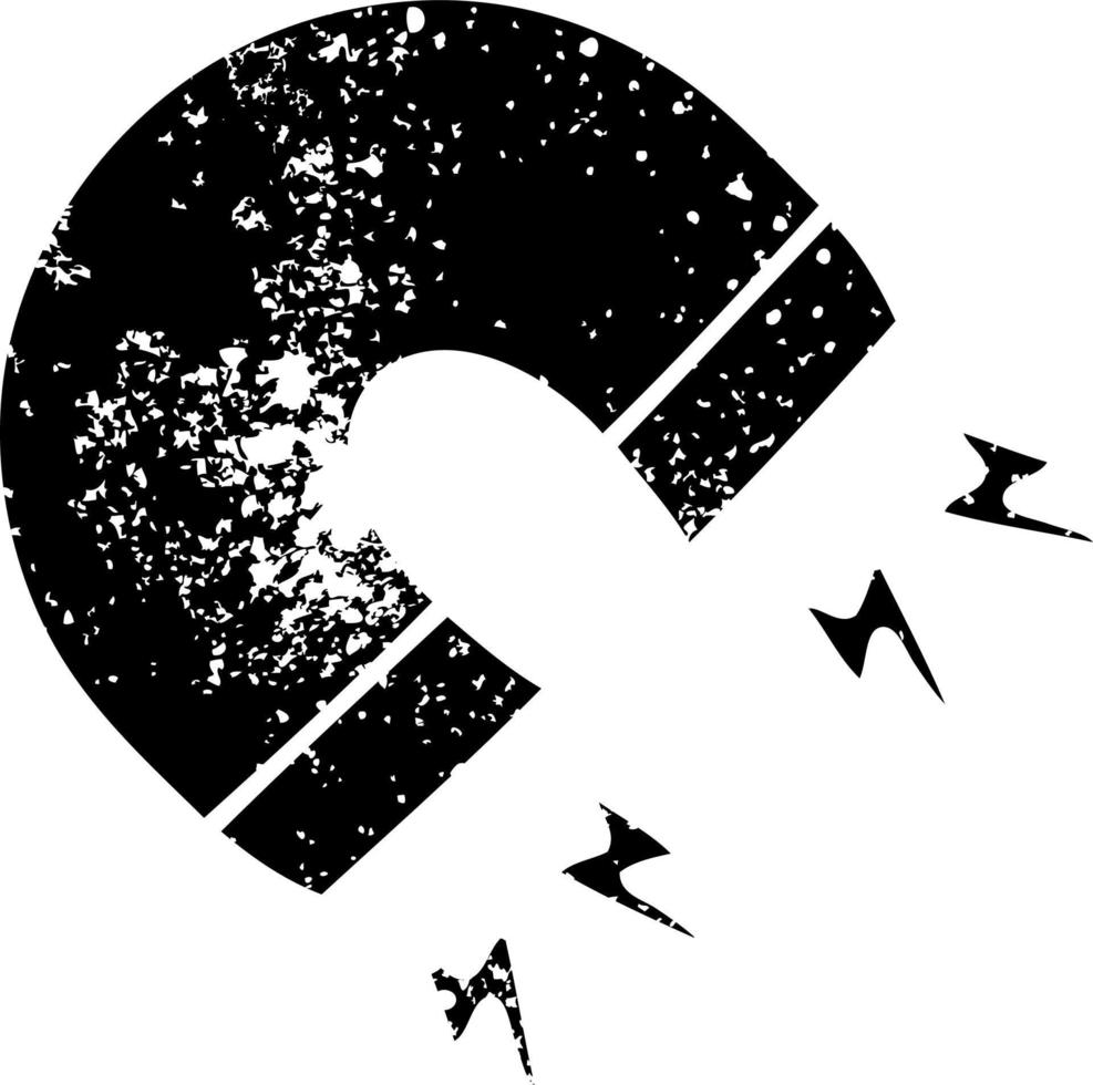 distressed symbol magnet vector