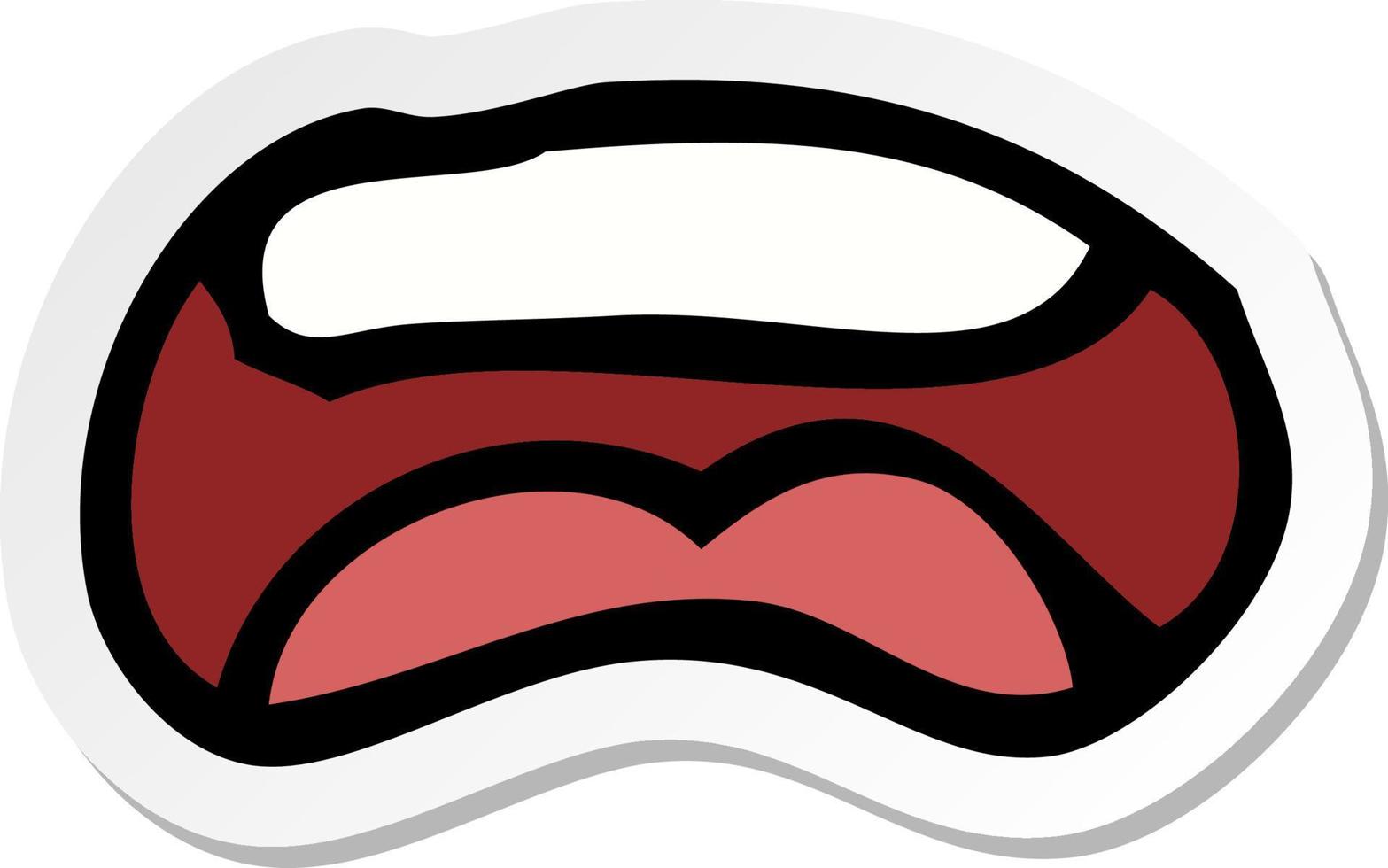 sticker of a cartoon mouth vector