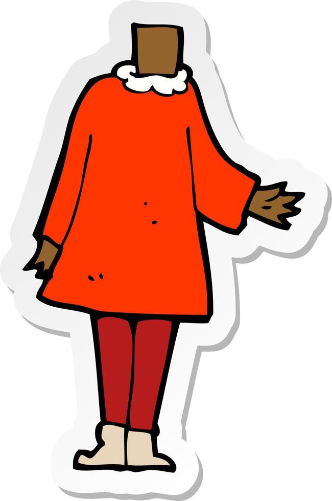 sticker of a cartoon body vector