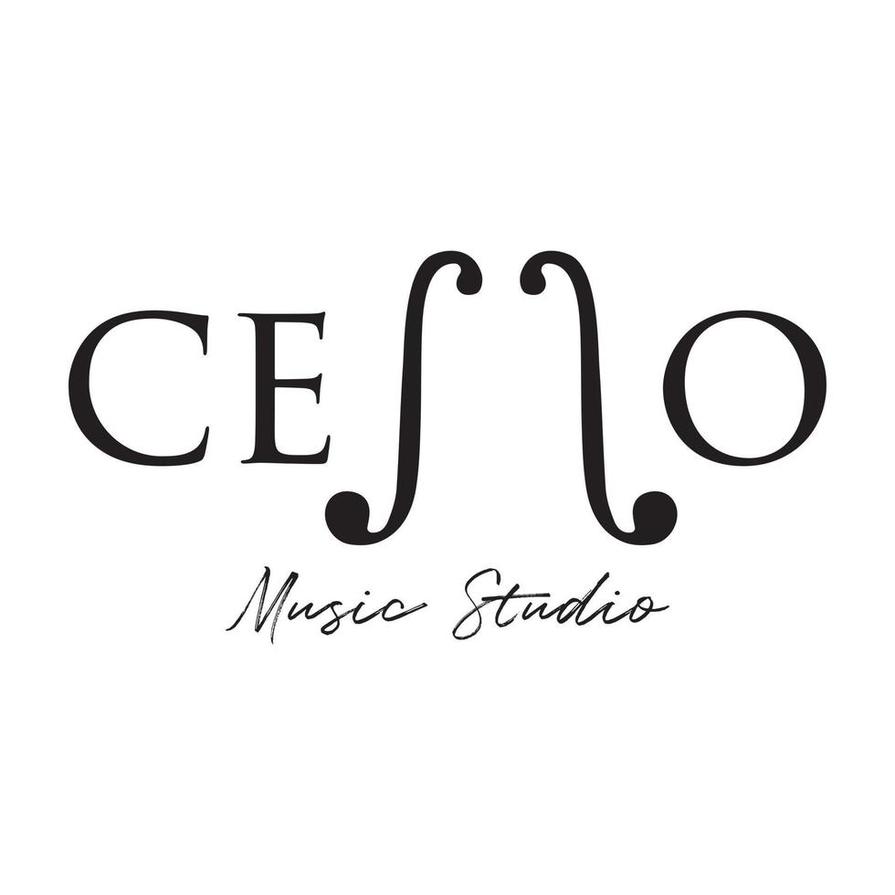 cello music logo and musical logo vector