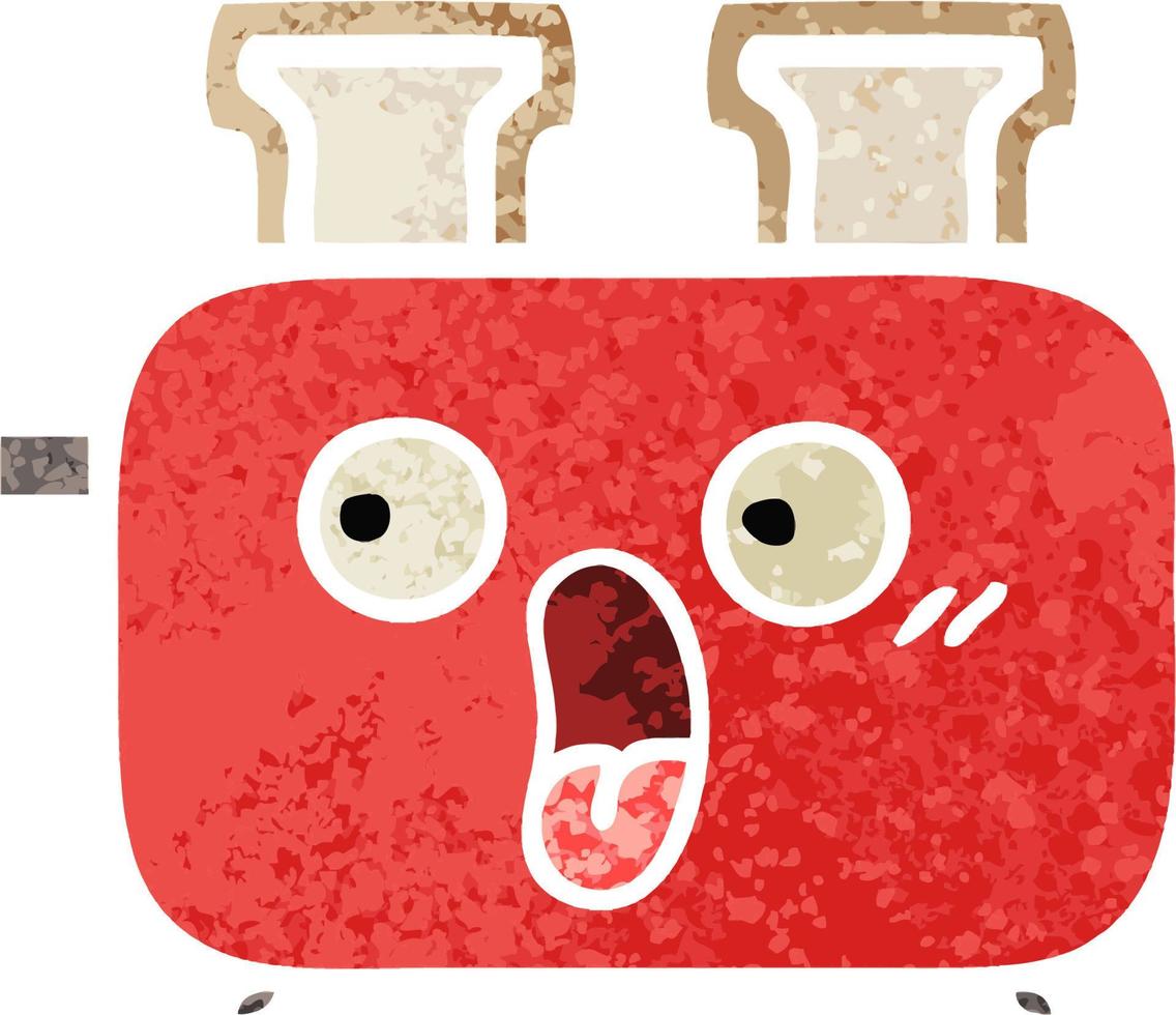 retro illustration style cartoon of a toaster vector