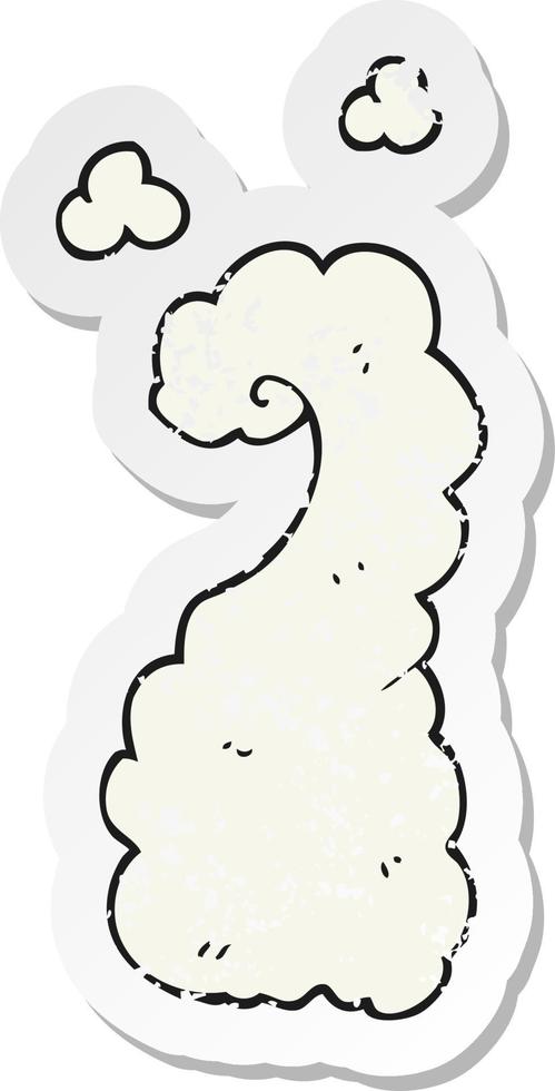 retro distressed sticker of a cartoon puff of smoke vector