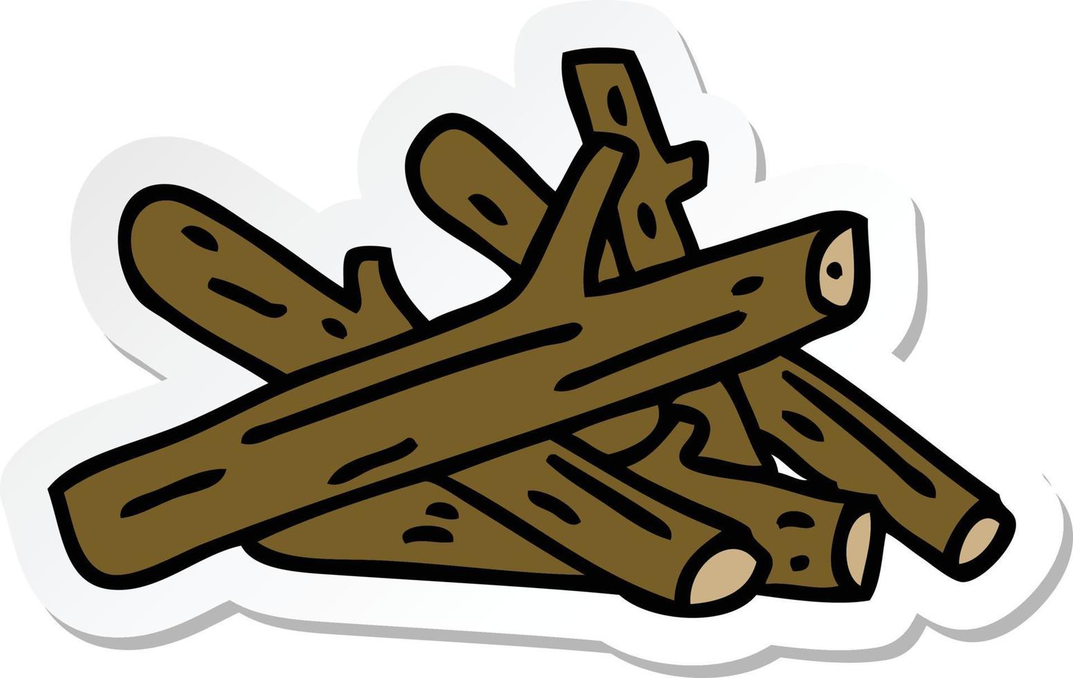 sticker of a quirky hand drawn cartoon logs vector