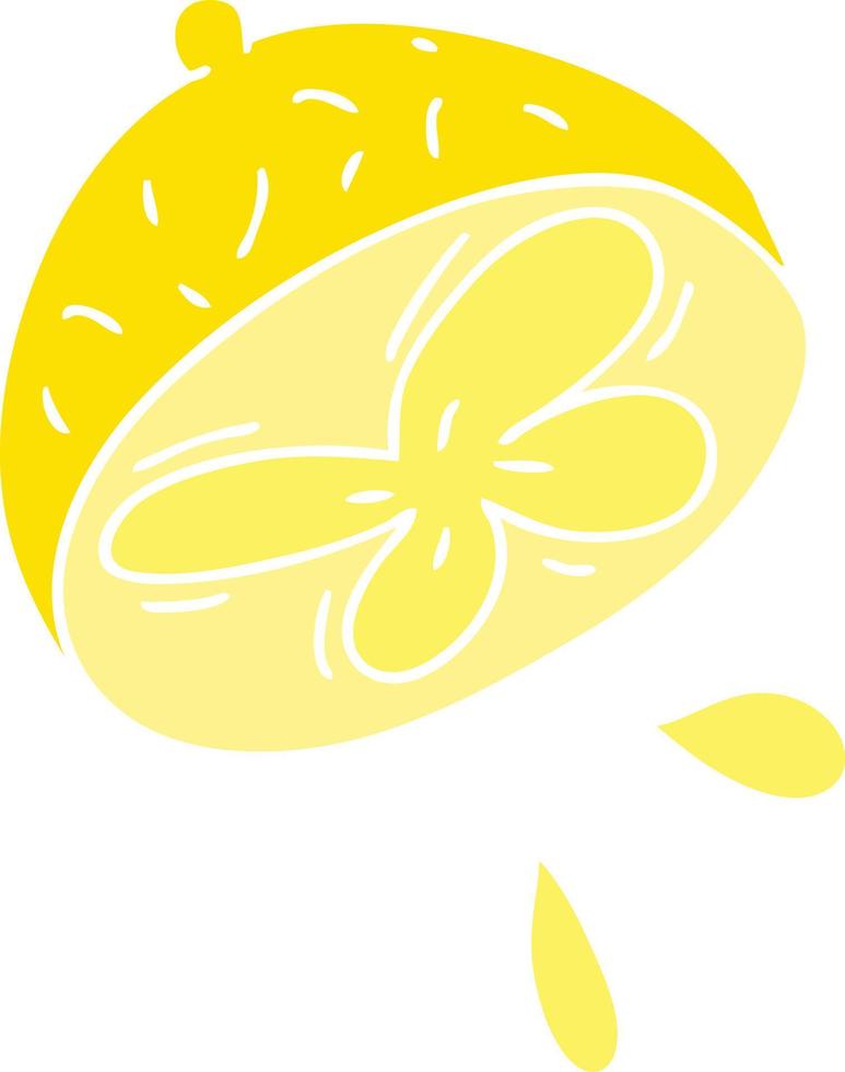quirky hand drawn cartoon lemon vector